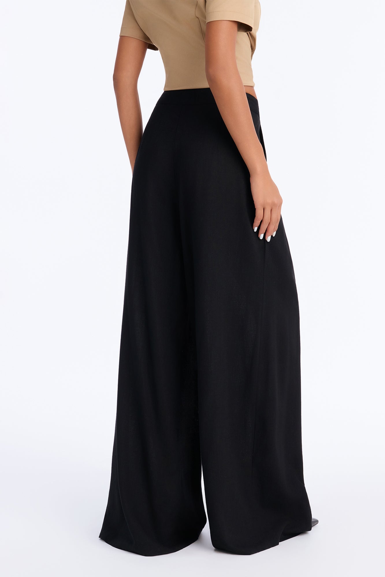 Karianna Linen Blend Wide Leg Pant - Black image 8