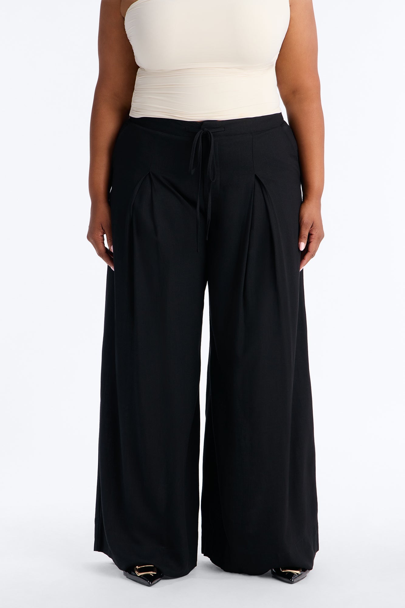 Karianna Linen Blend Wide Leg Pant - Black image 2