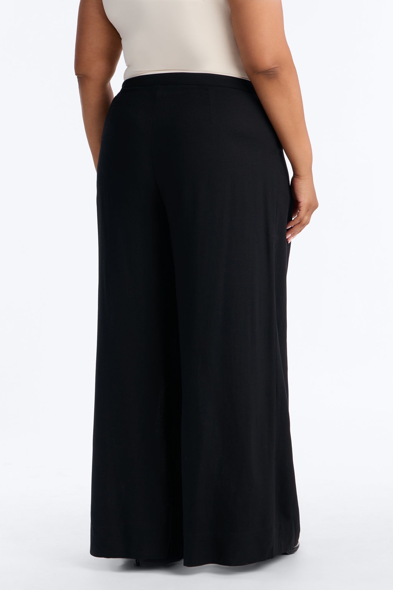 Karianna Linen Blend Wide Leg Pant - Black image 3