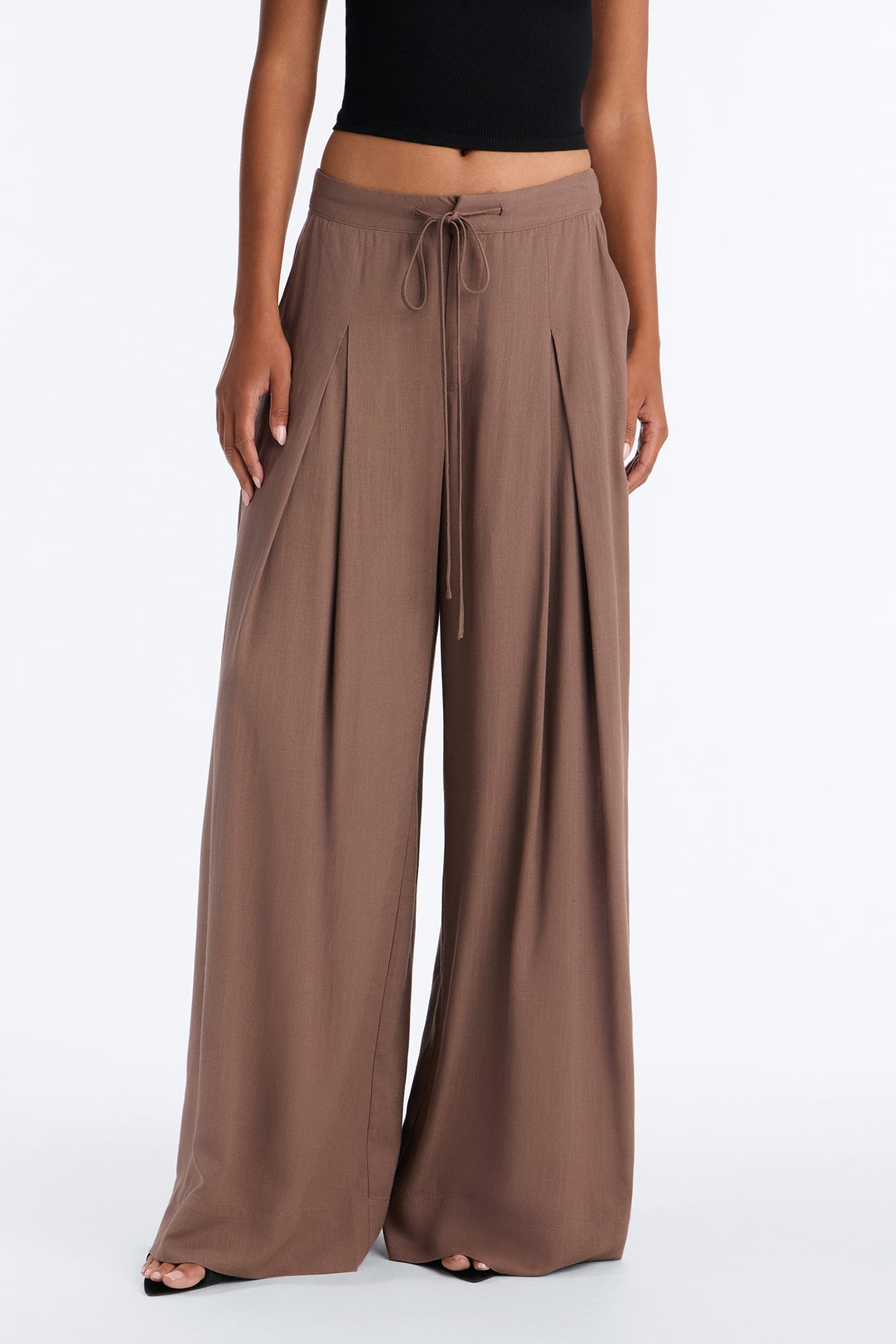 Karianna Linen Blend Wide Leg Pant - Caffe image 6