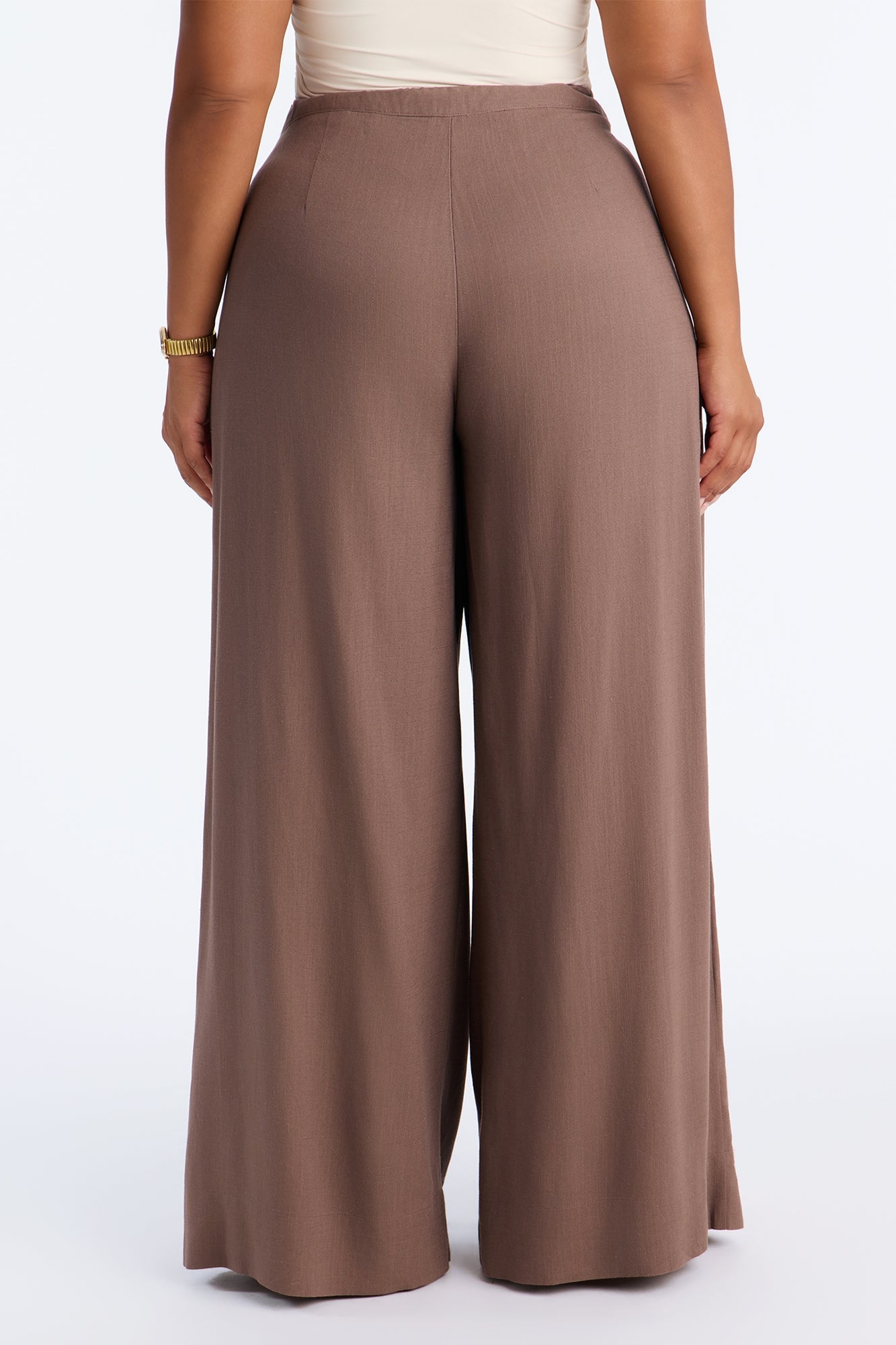 Karianna Linen Blend Wide Leg Pant - Caffe image 4