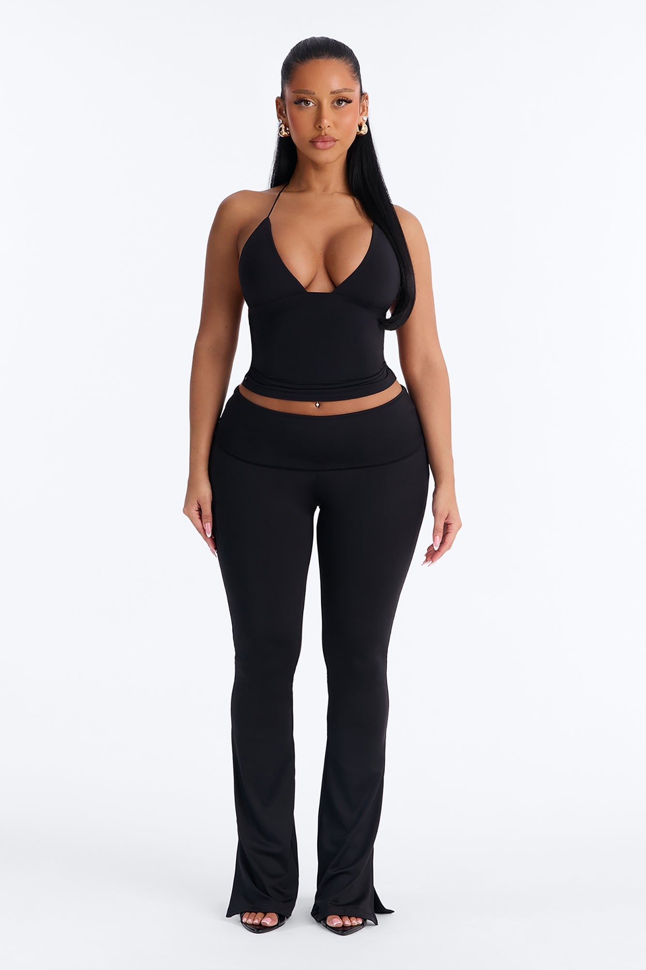 Second Skin Double Lined String Halter Top - Black image 6