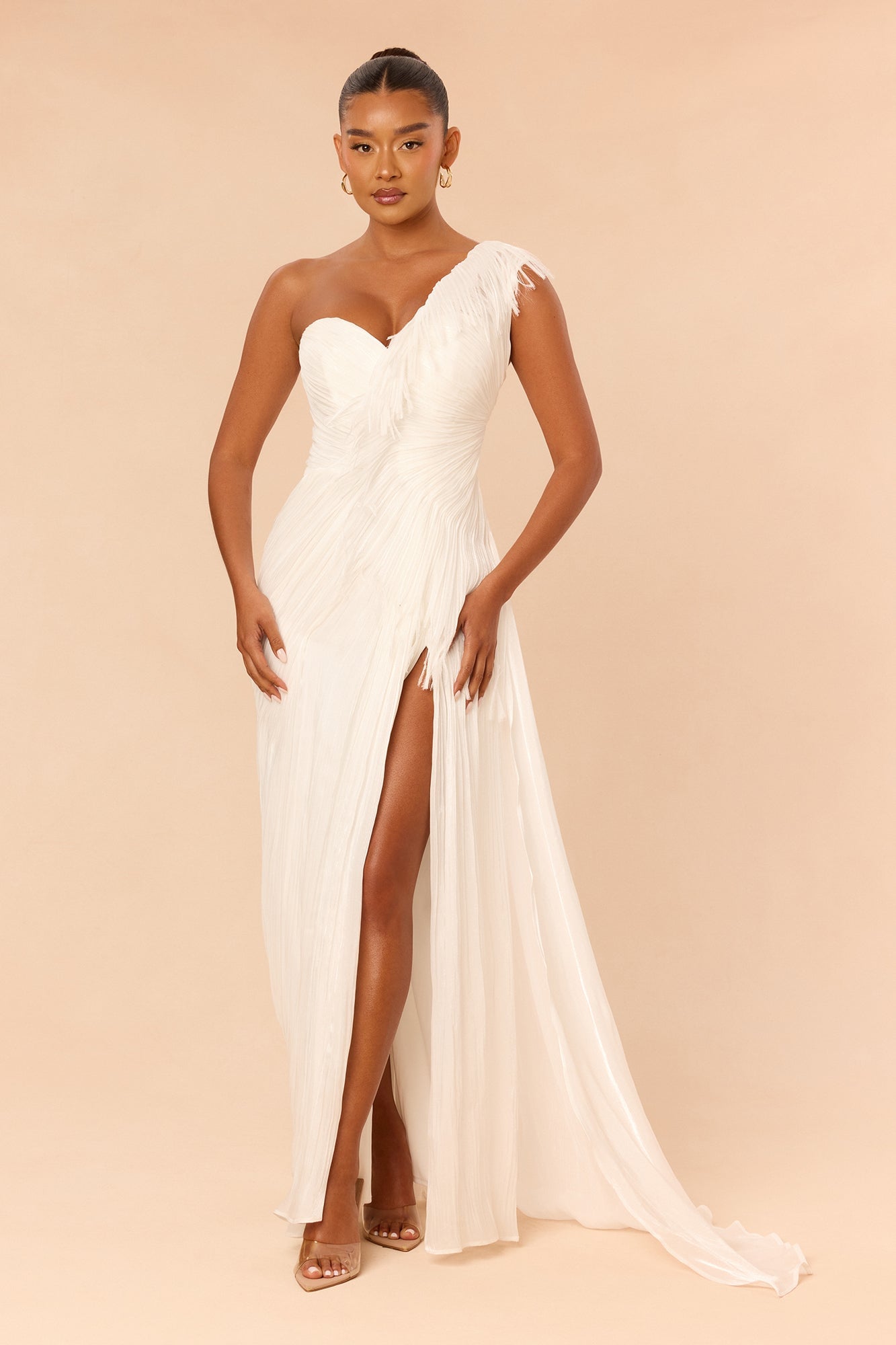Classy Night Organza Gown - White image 5