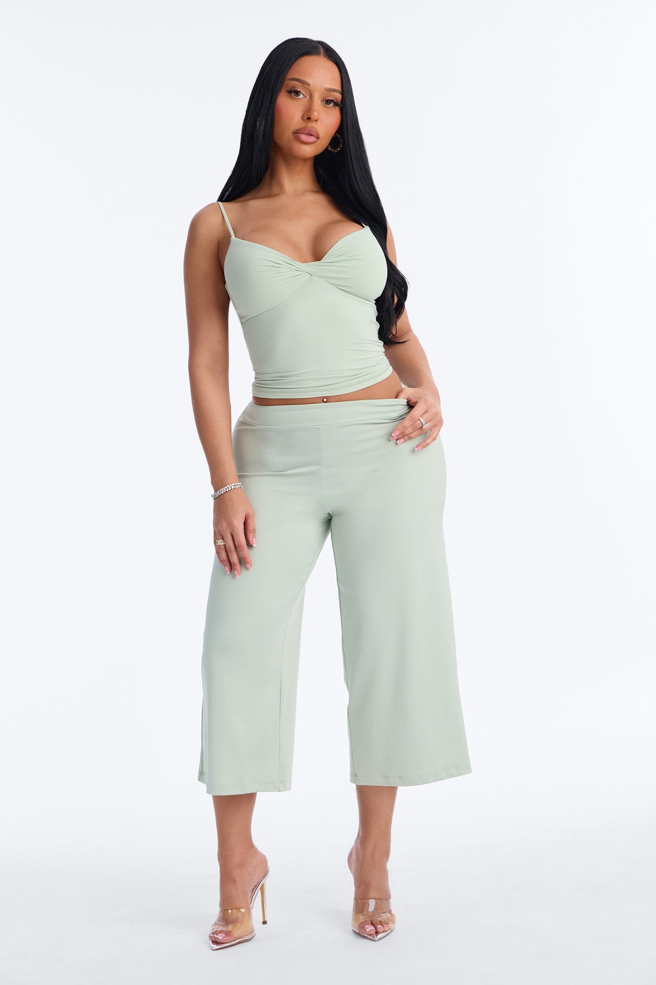 Second Skin Double Lined Twist Cami - Mint image 6
