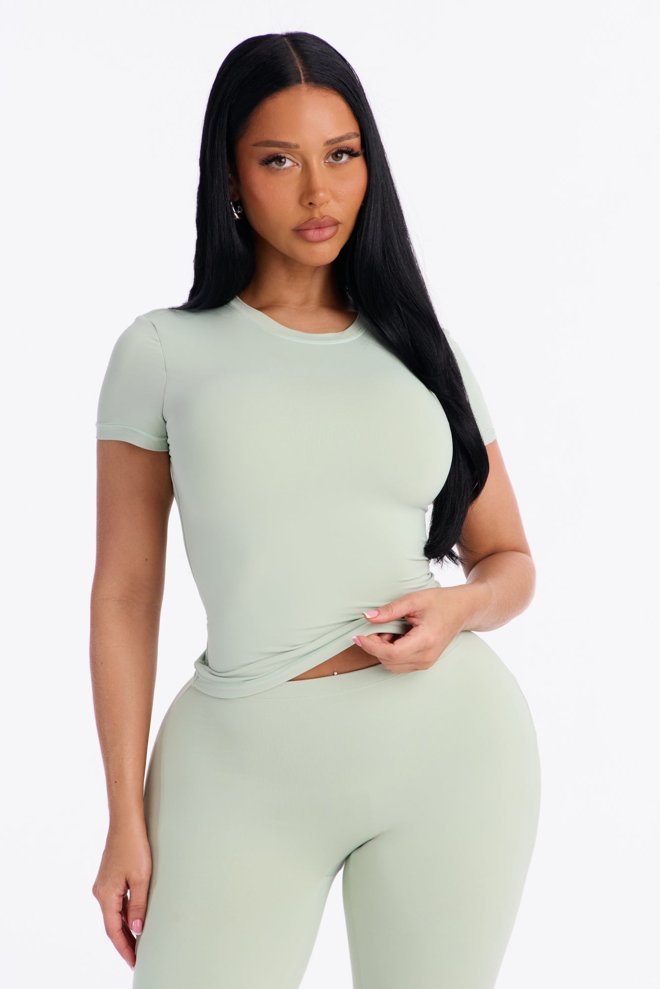 Second Skin Double Lined Short Sleeve Top - Mint image 5