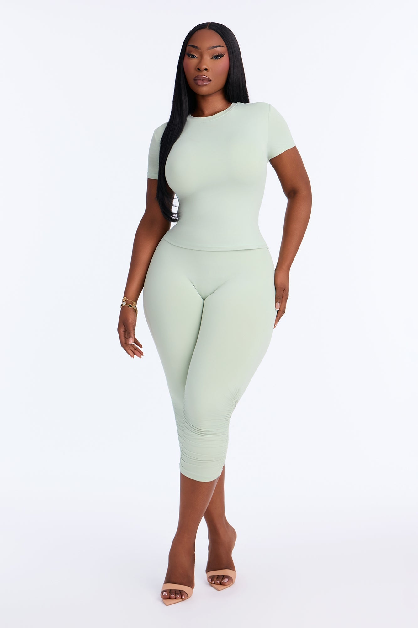 Second Skin Double Lined Short Sleeve Top - Mint image 2