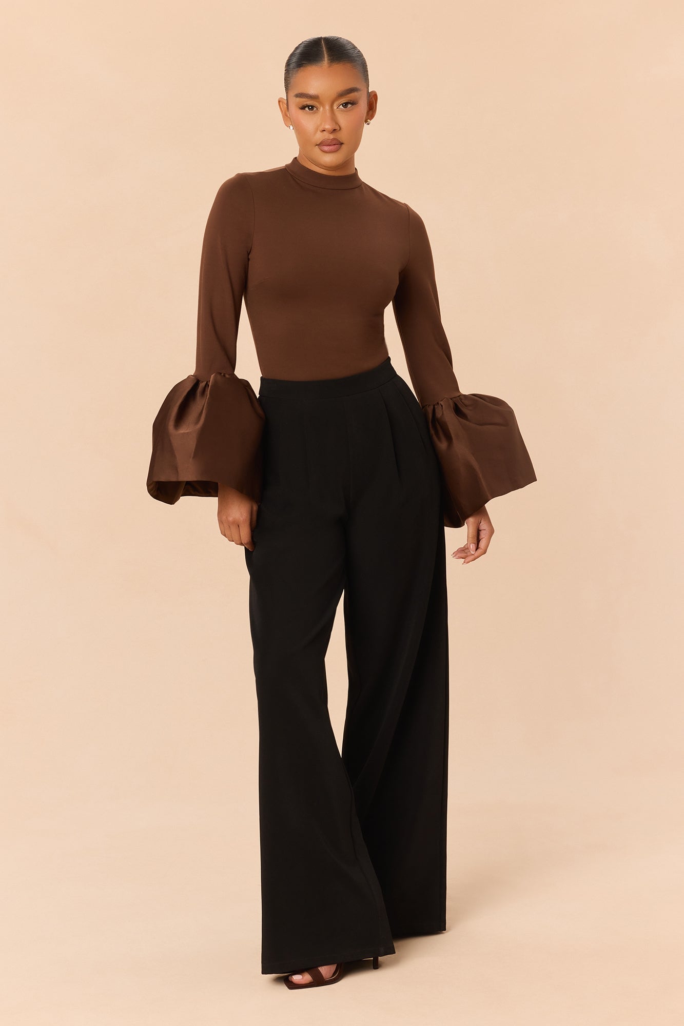 Estelle Bell Sleeve Top - Chocolate image 5