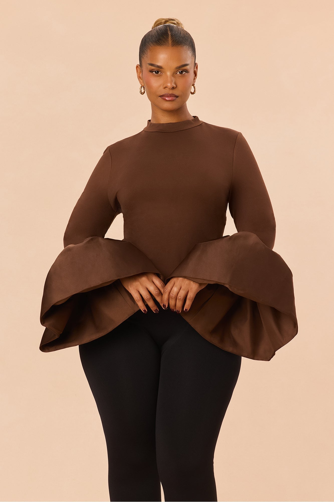 Estelle Bell Sleeve Top - Chocolate image 2