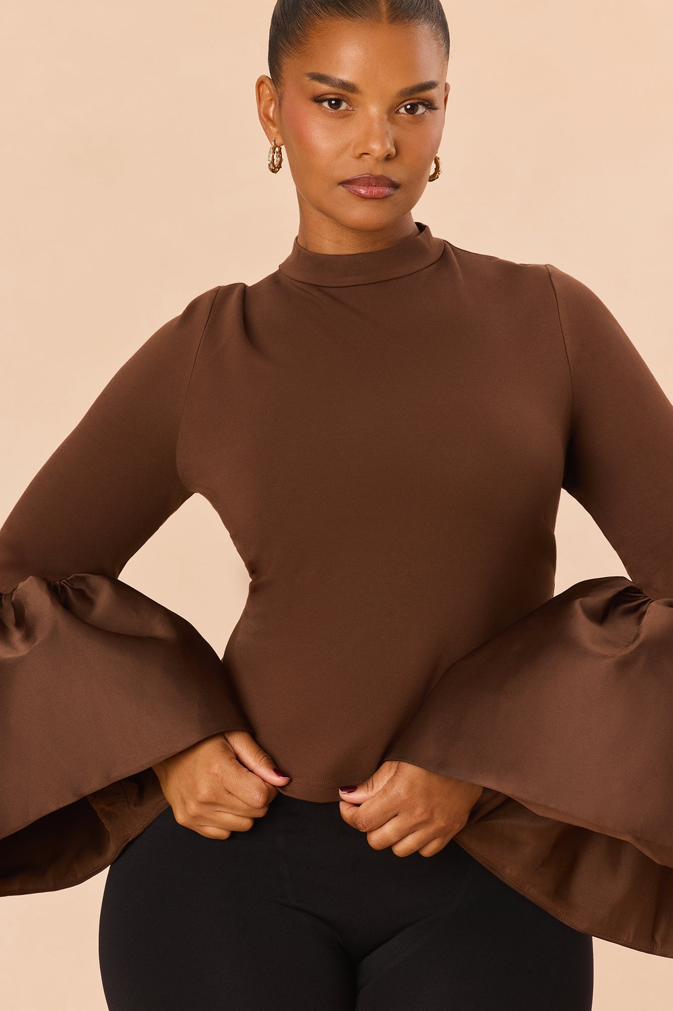 Estelle Bell Sleeve Top - Chocolate image 3