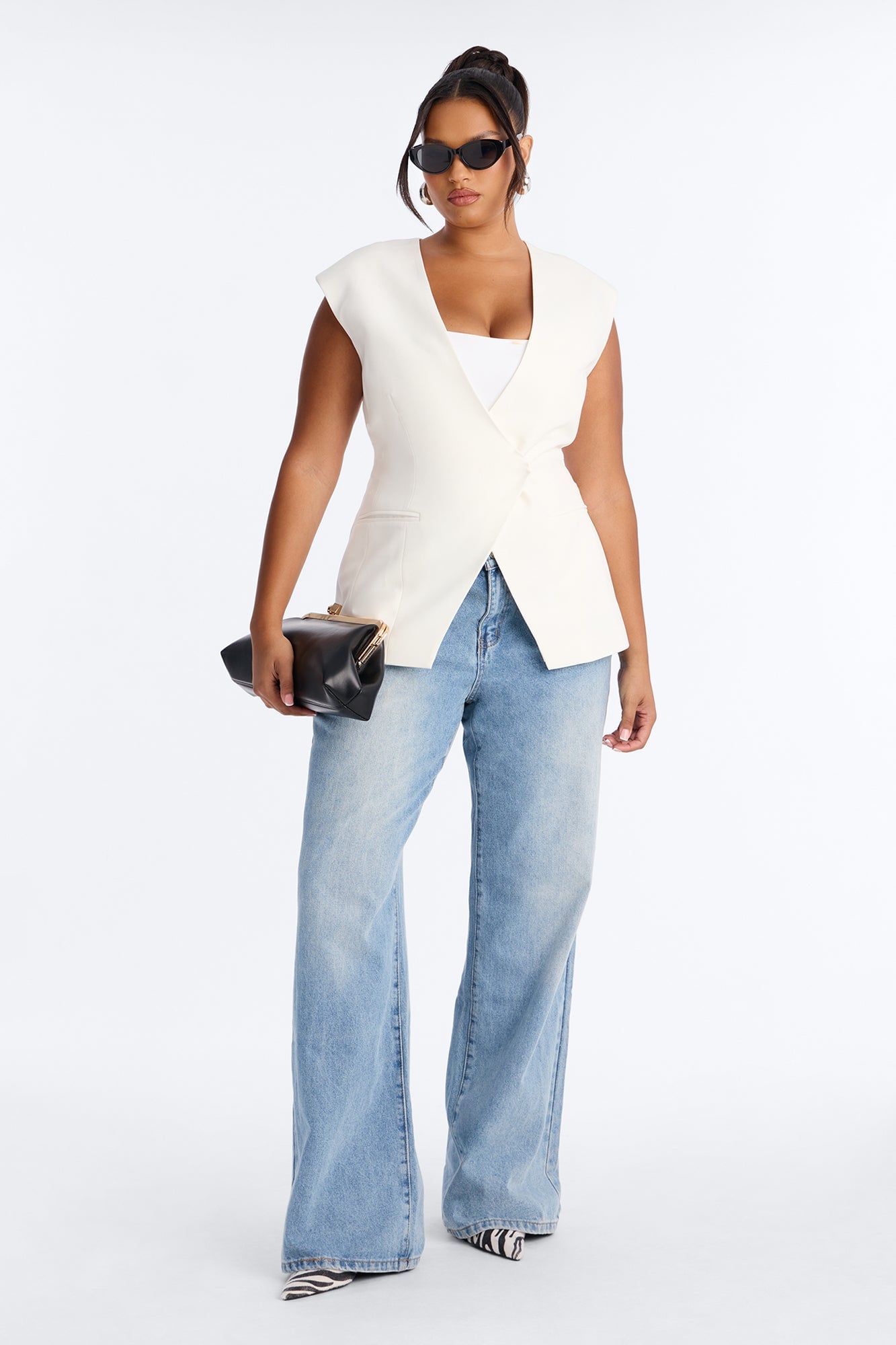 Happy Hour Double Breasted Fitted Vest - Ivory image 2