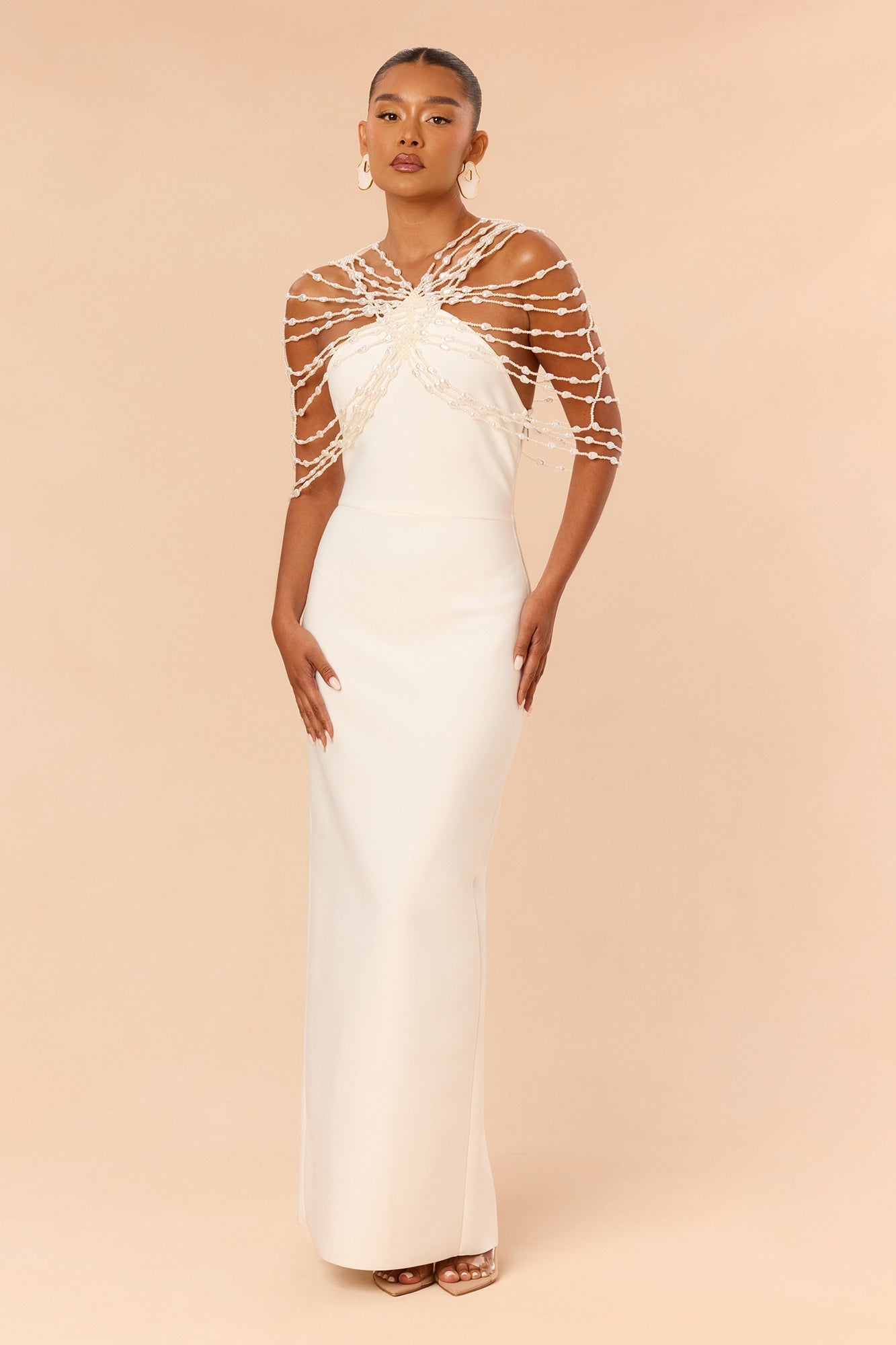 Pearl Dreams Bandage Maxi Dress - White image 5