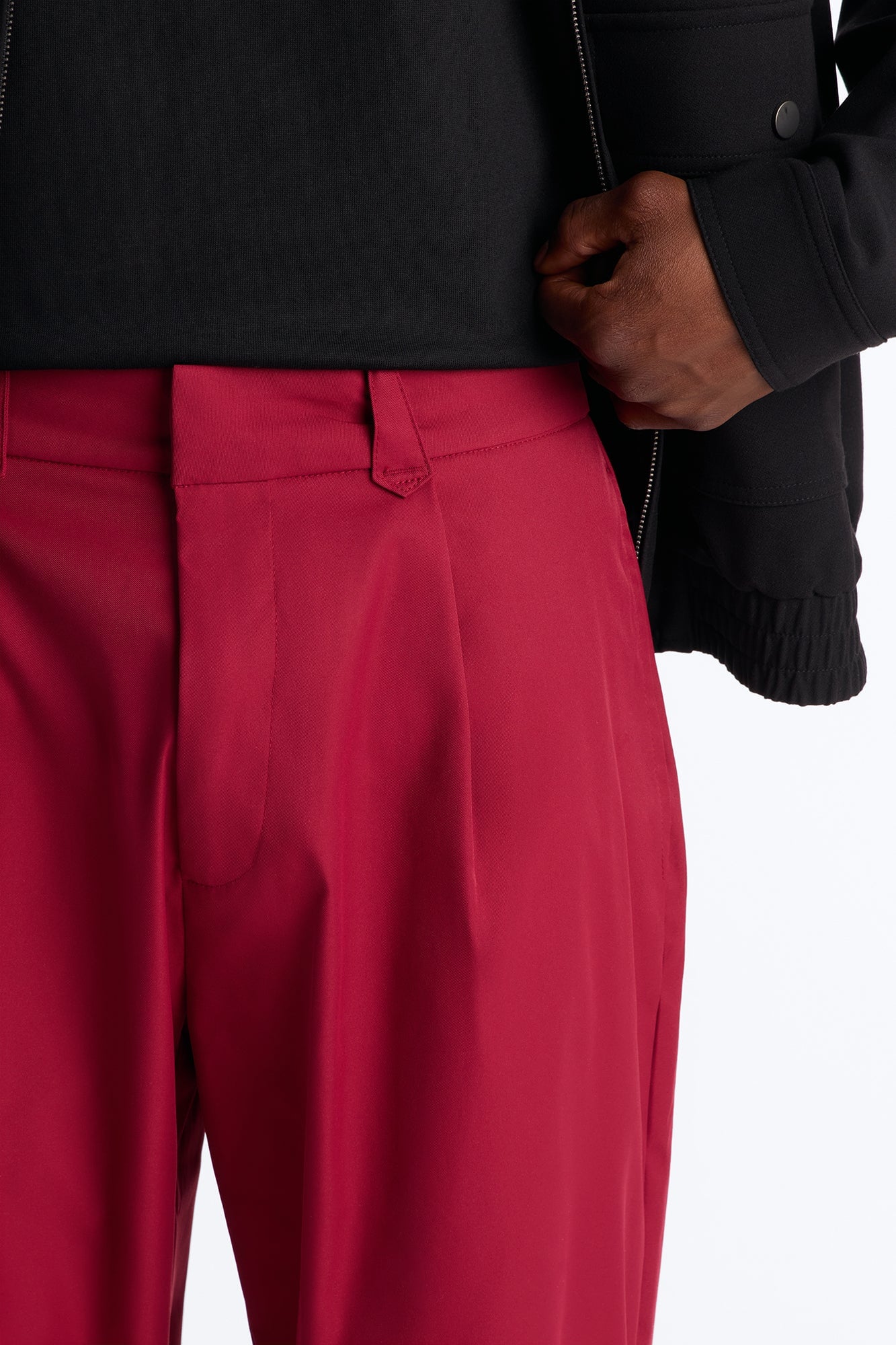 Relaxed Straight Heirloom Pleated Trouser - Burgundy image 7