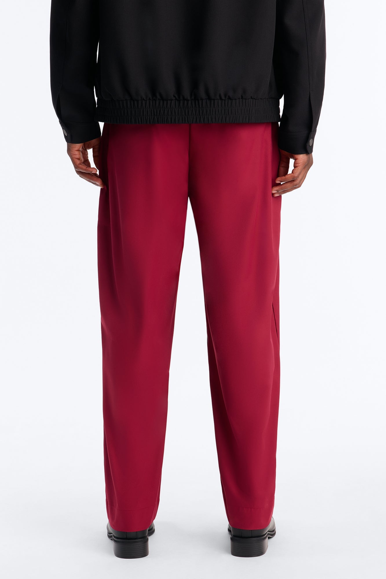 Relaxed Straight Heirloom Pleated Trouser - Burgundy image 8
