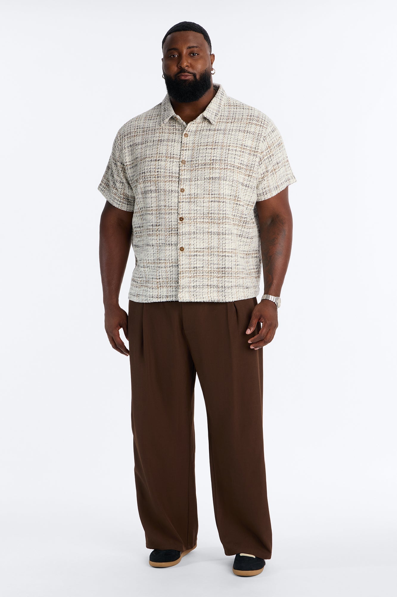 Rodeo Boucle Button Up Shirt - Cream/combo image 2