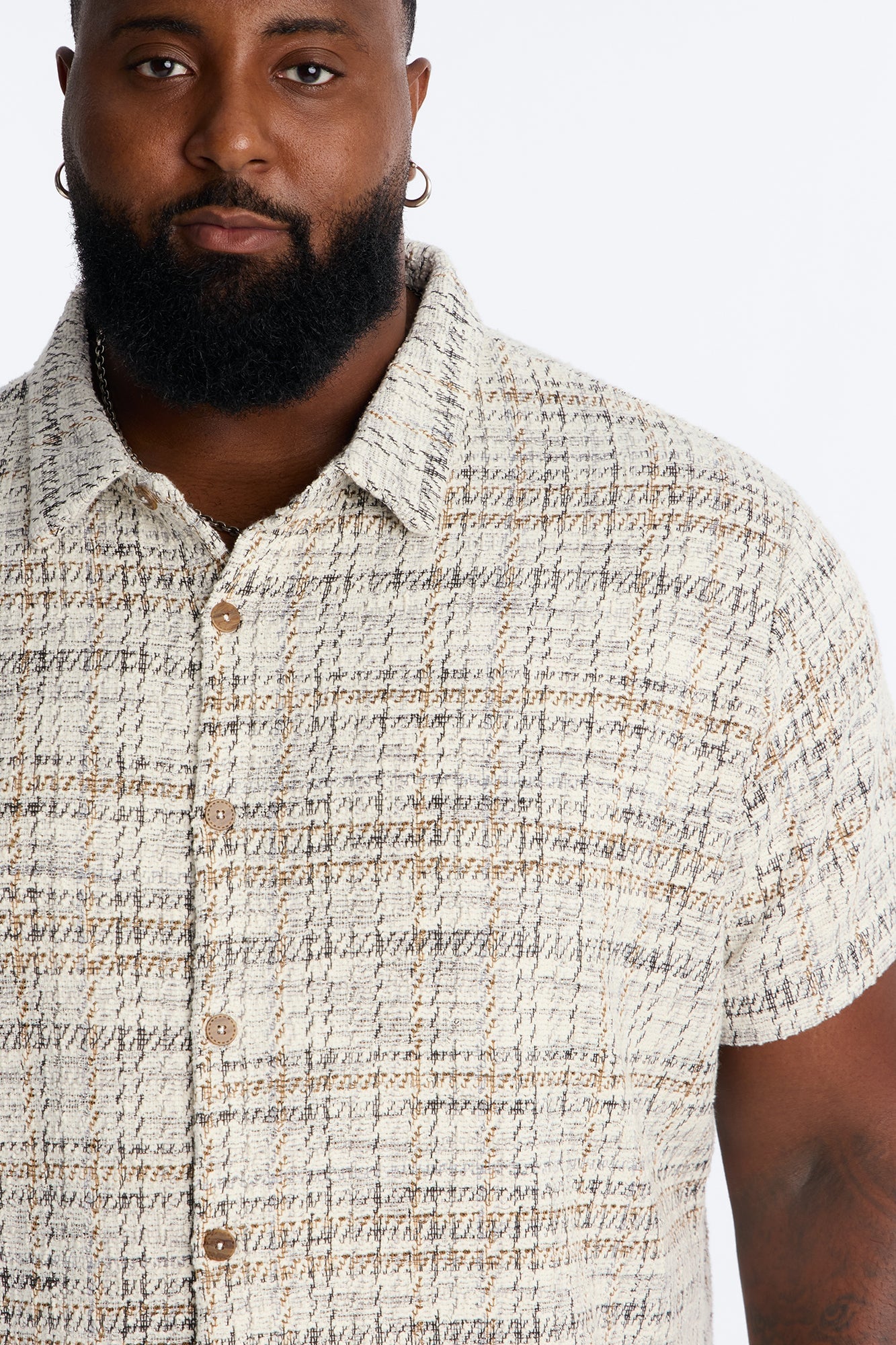 Rodeo Boucle Button Up Shirt - Cream/combo image 3