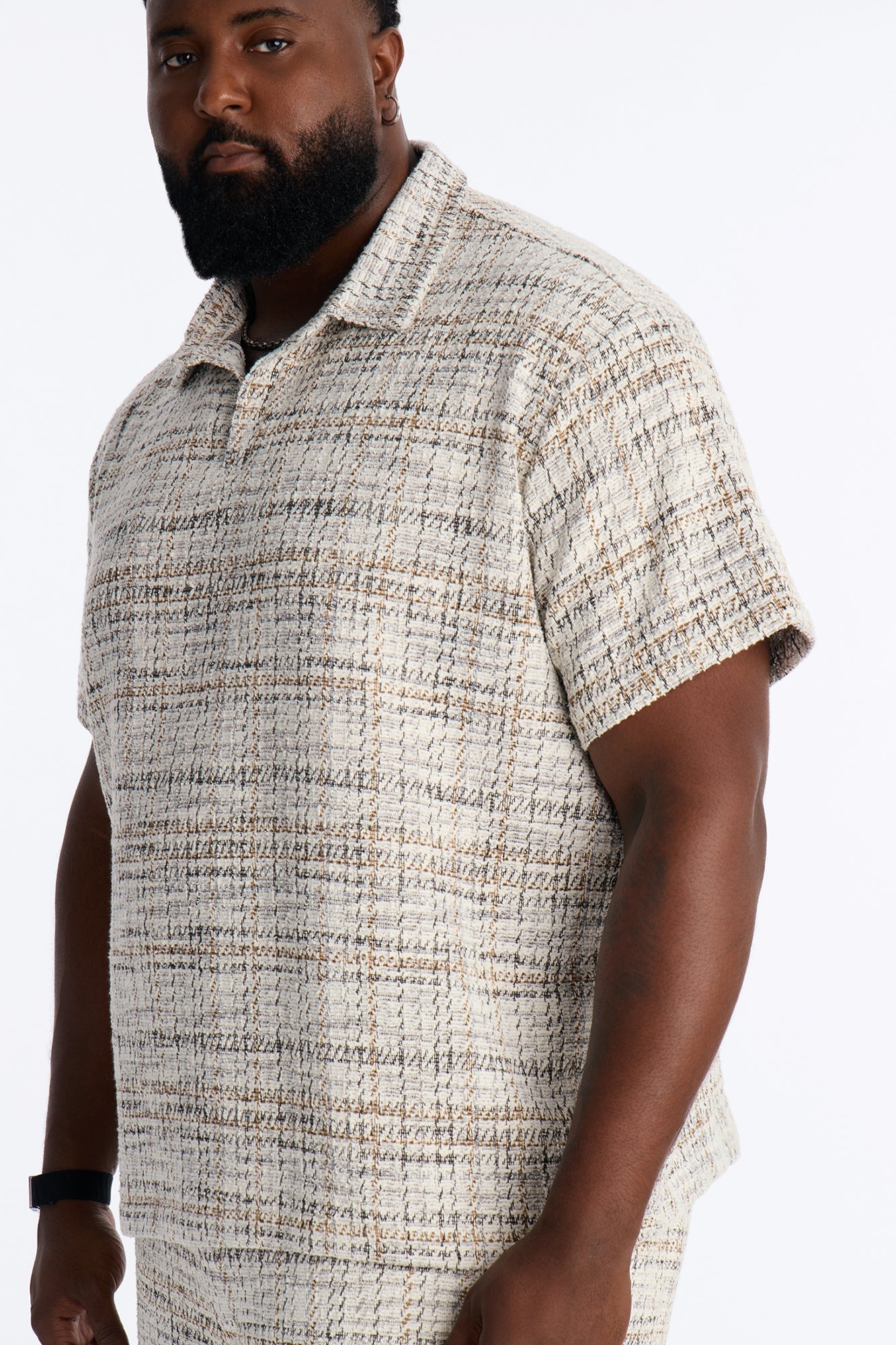 Rodeo Boucle Johnny Collar Polo - Cream/combo image 3