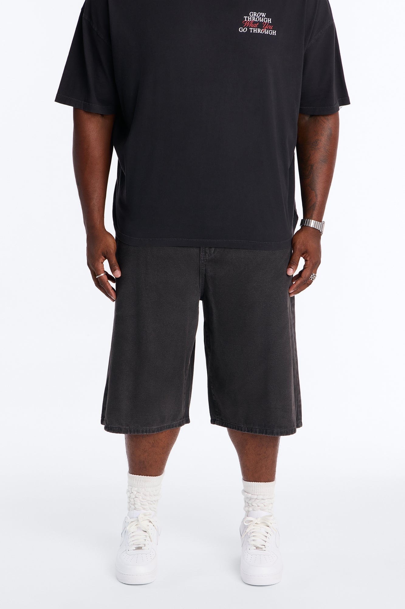Sludge Slate Baggy Denim Short - Washed Black image 1