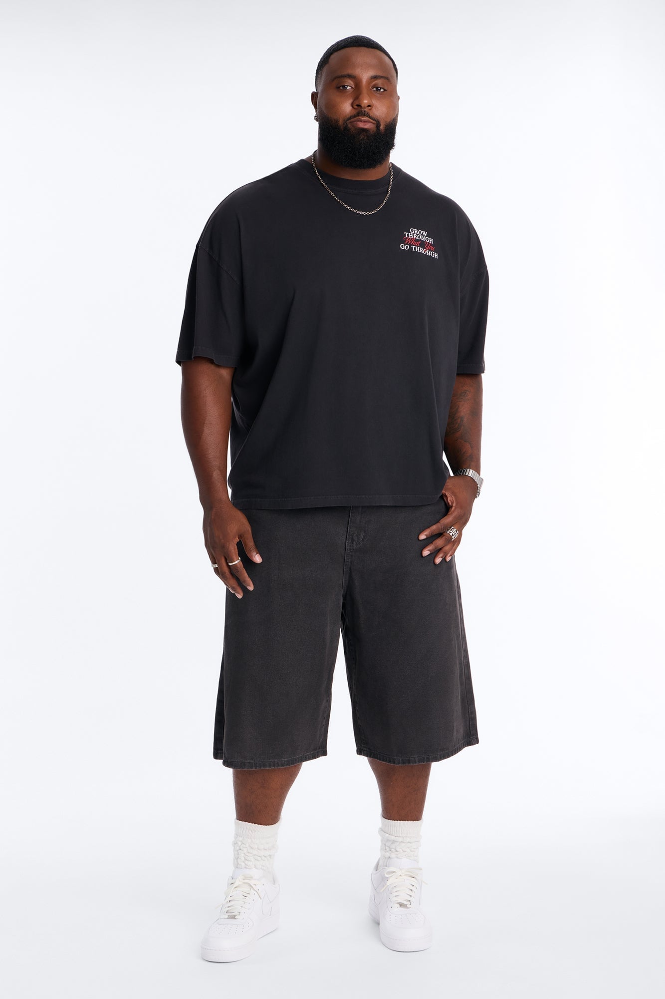 Sludge Slate Baggy Denim Short - Washed Black image 2