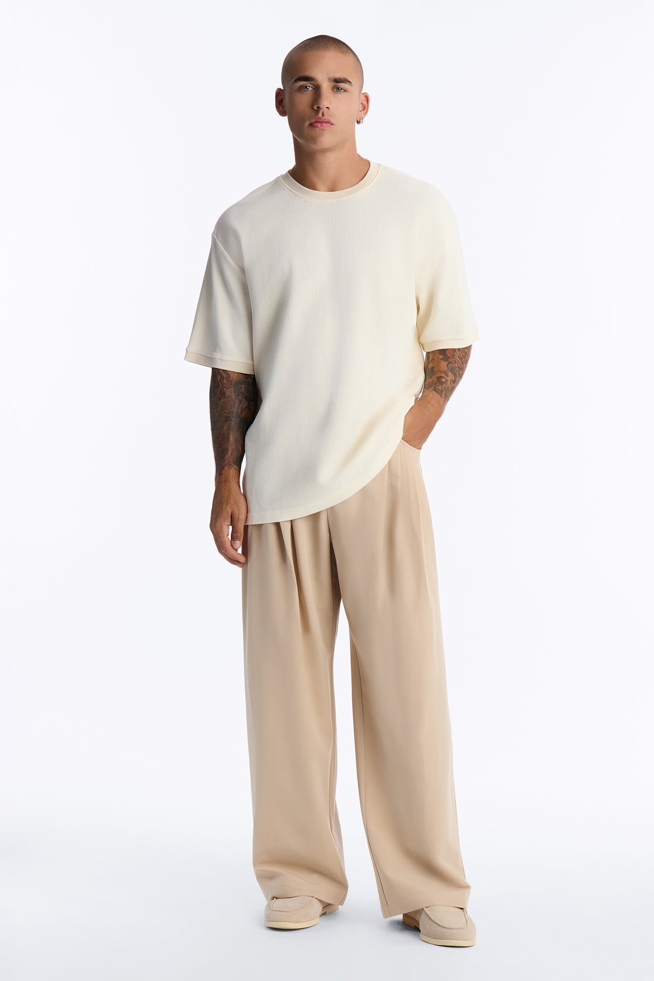 Cam Wide Leg Pleated Trouser - Tan image 5