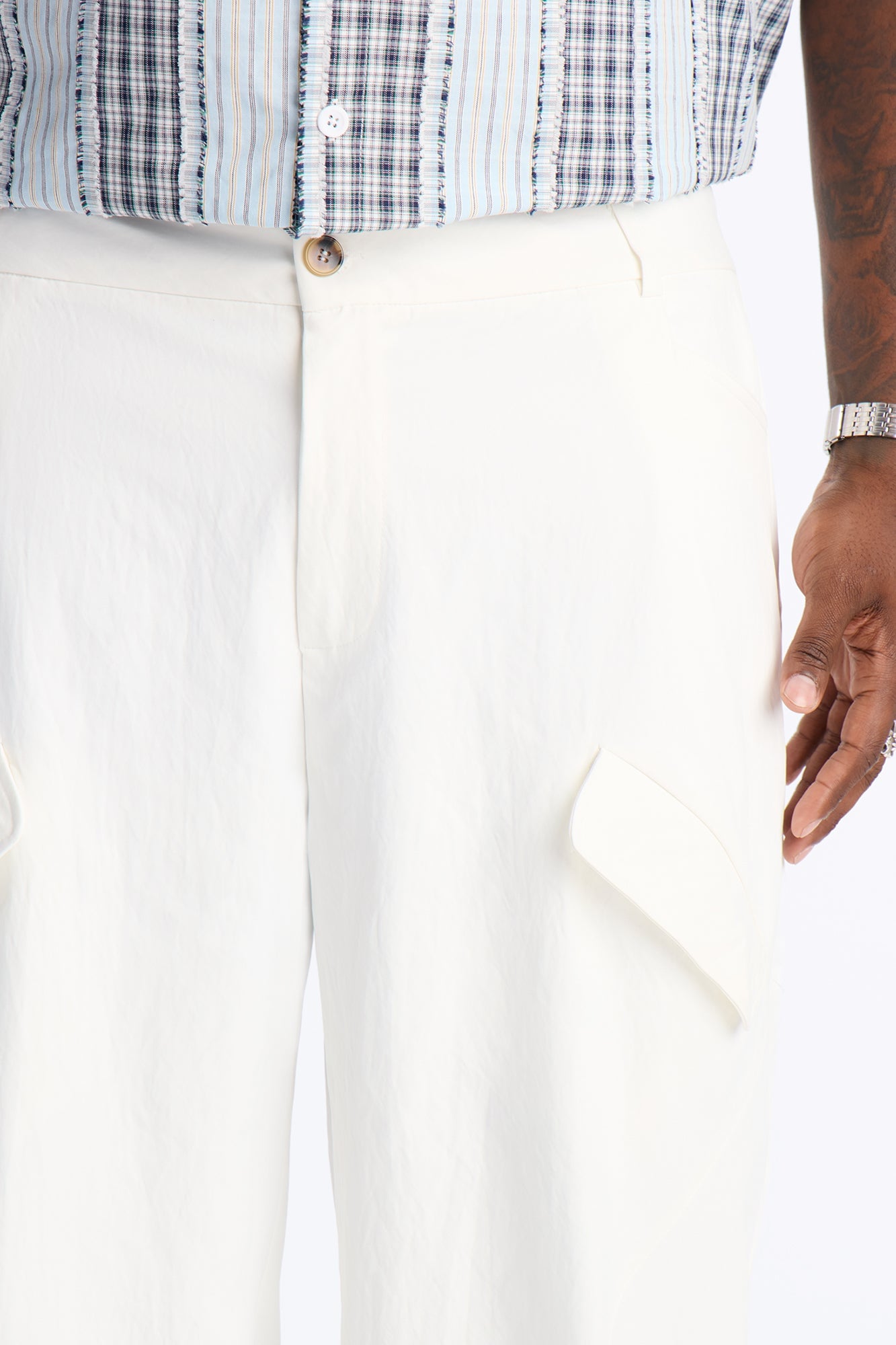 Cargo Wide Leg Tech Pant - White image 3