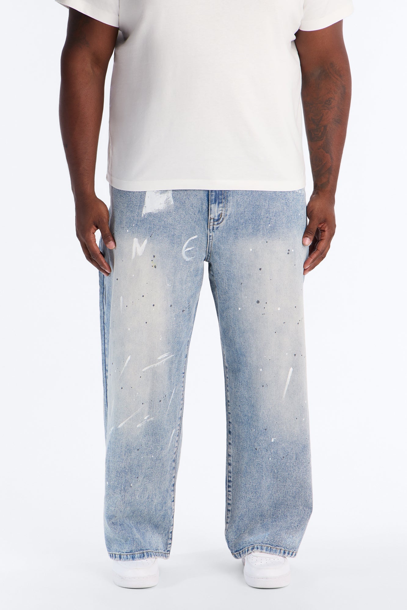 Gallery Distressed Baggy Jean - Medium Wash image 1