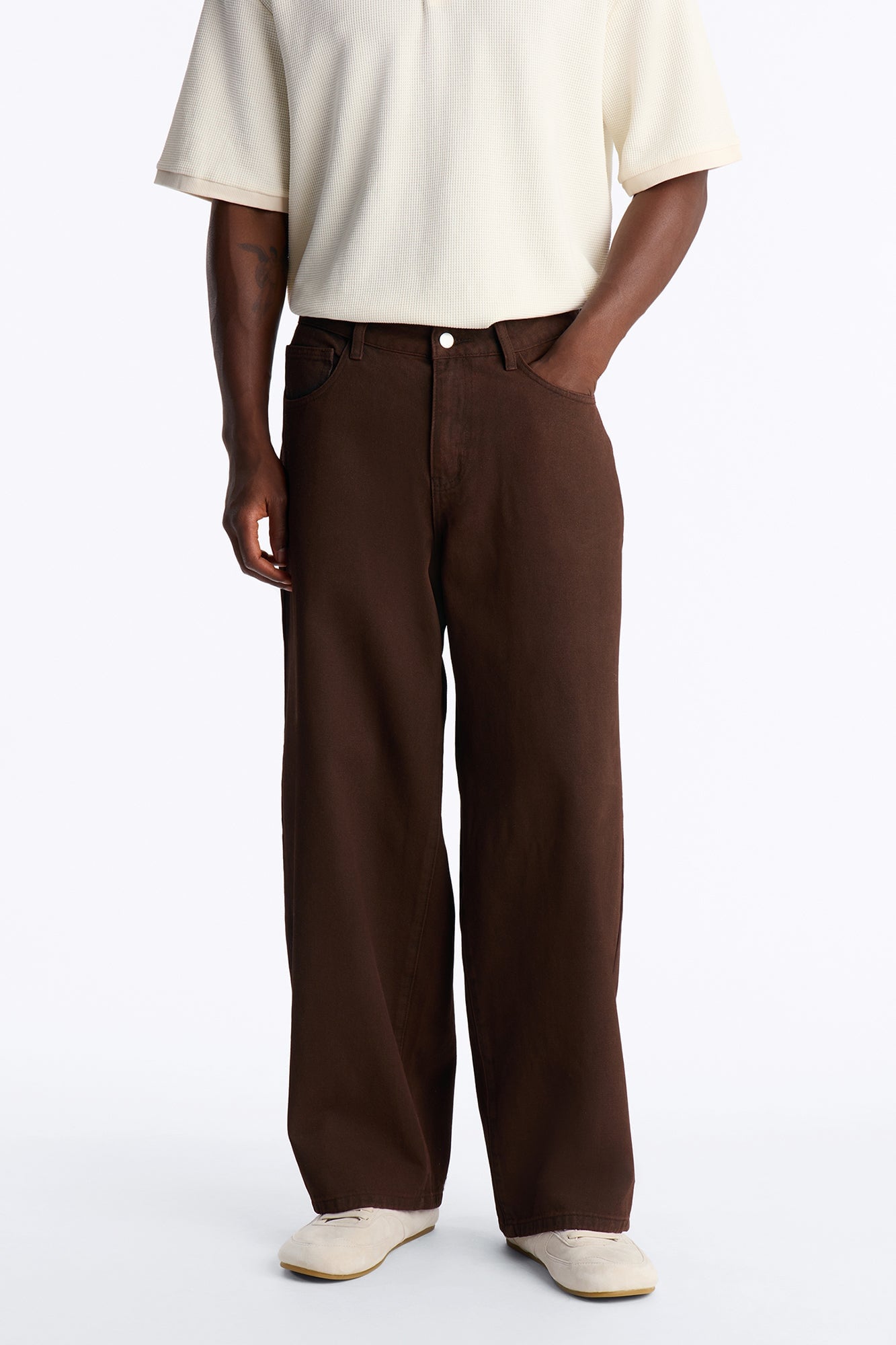 Overland Waxed Baggy Jean - Brown image 5