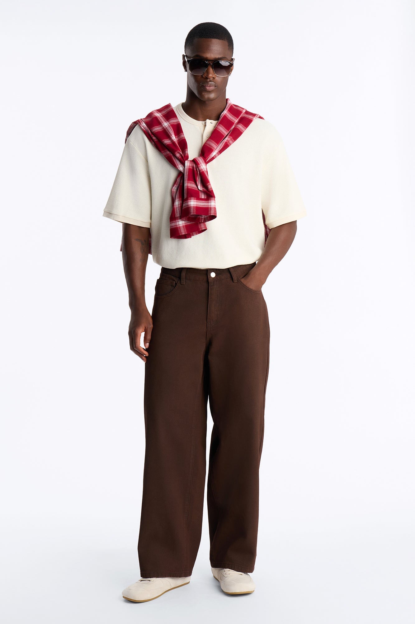 Overland Waxed Baggy Jean - Brown image 6