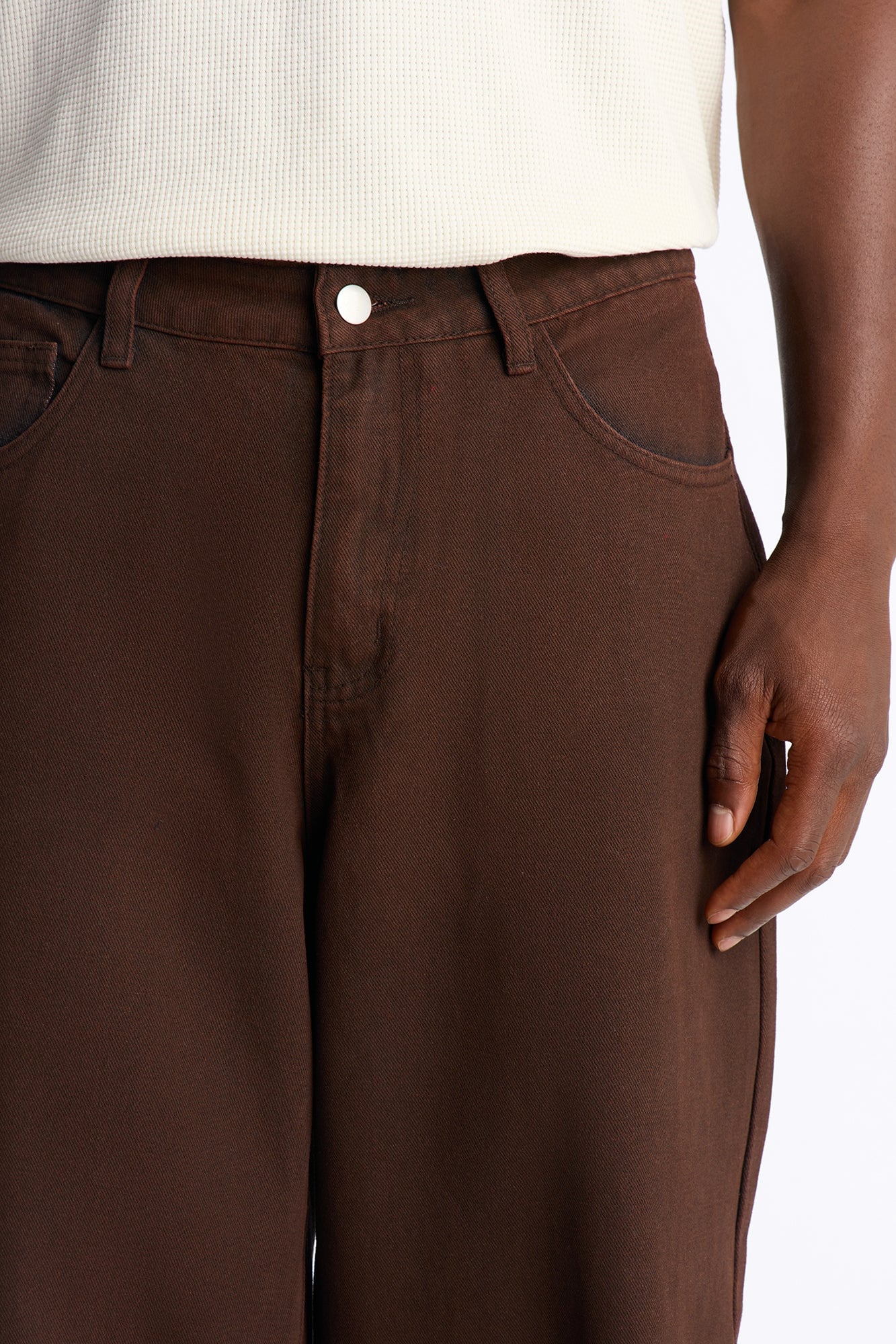 Overland Waxed Baggy Jean - Brown image 7