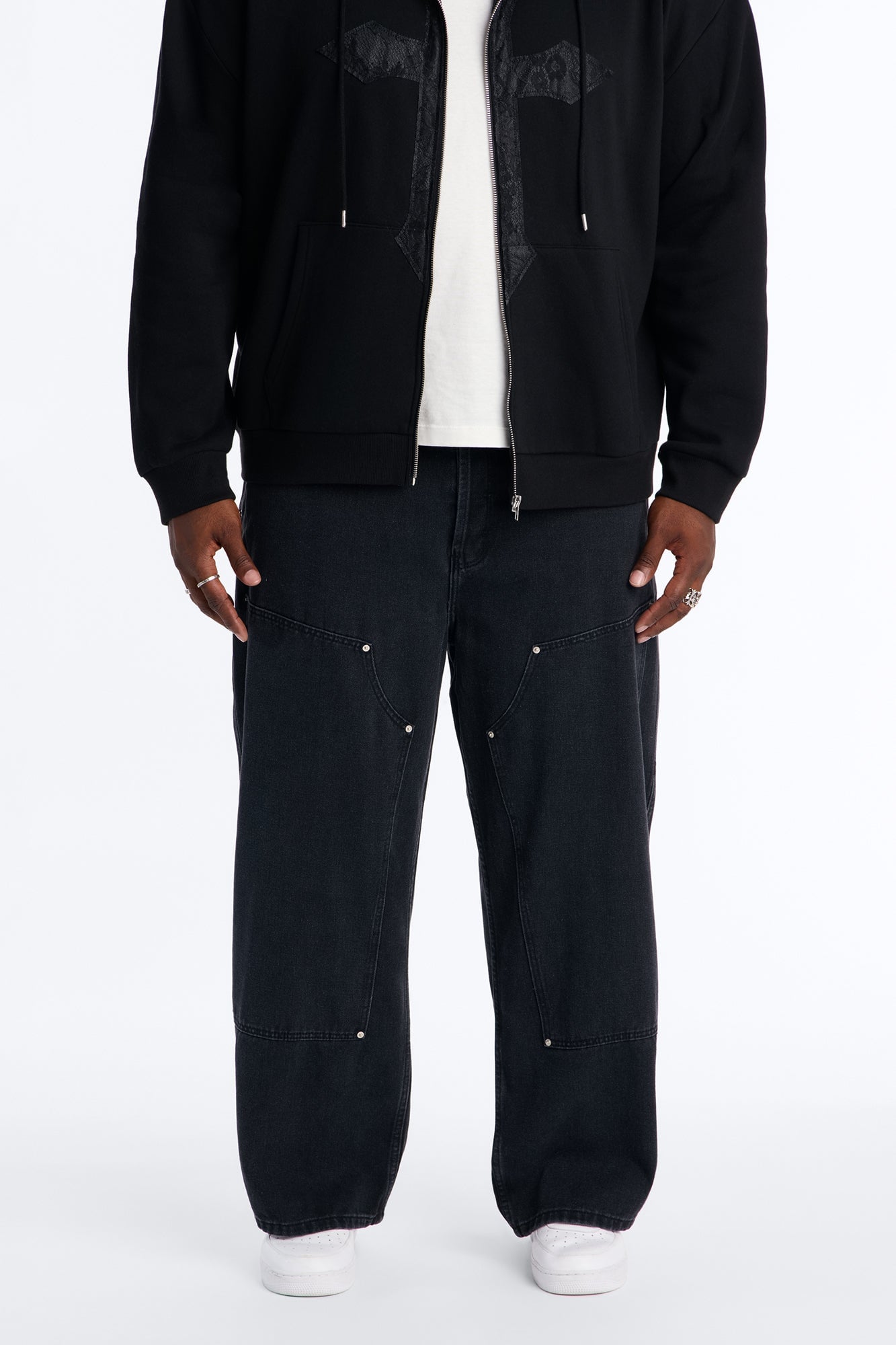 Anvil Double Knee Baggy Jean - Black