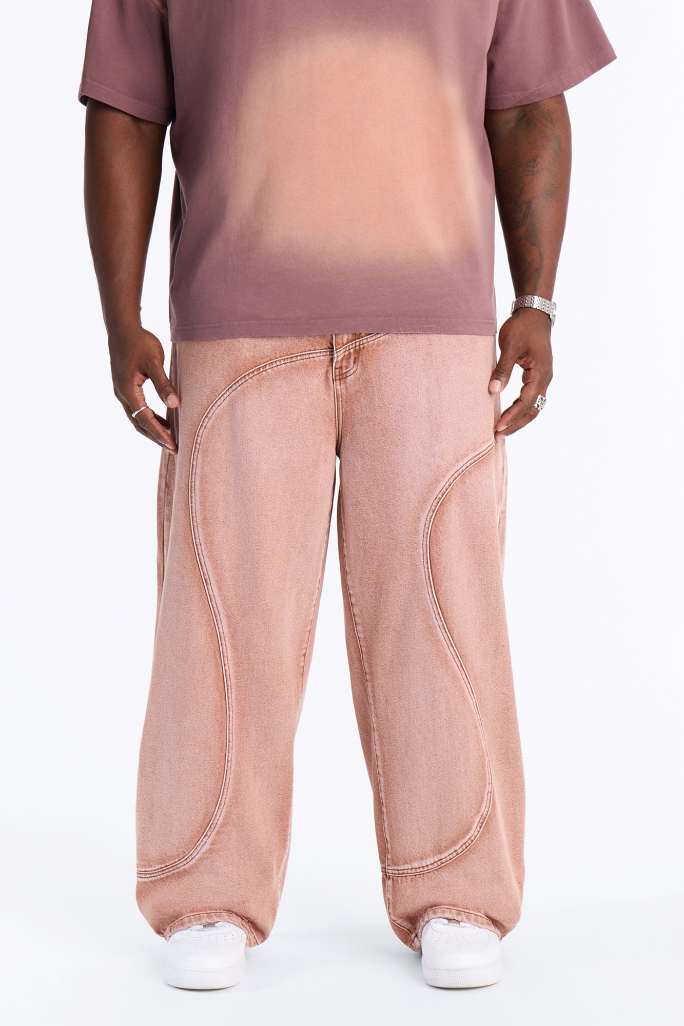 Terra Fade Baggy Jean - Washed Red image 1