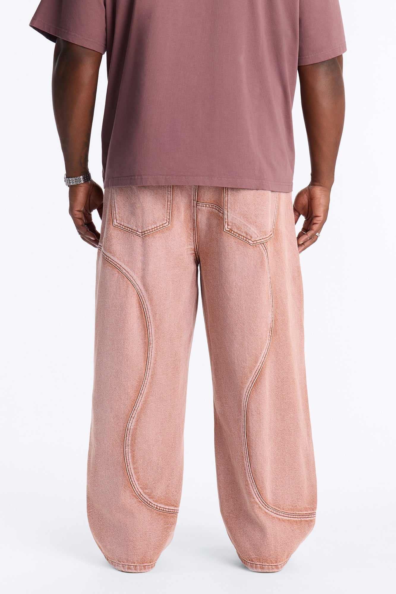 Terra Fade Baggy Jean - Washed Red image 4