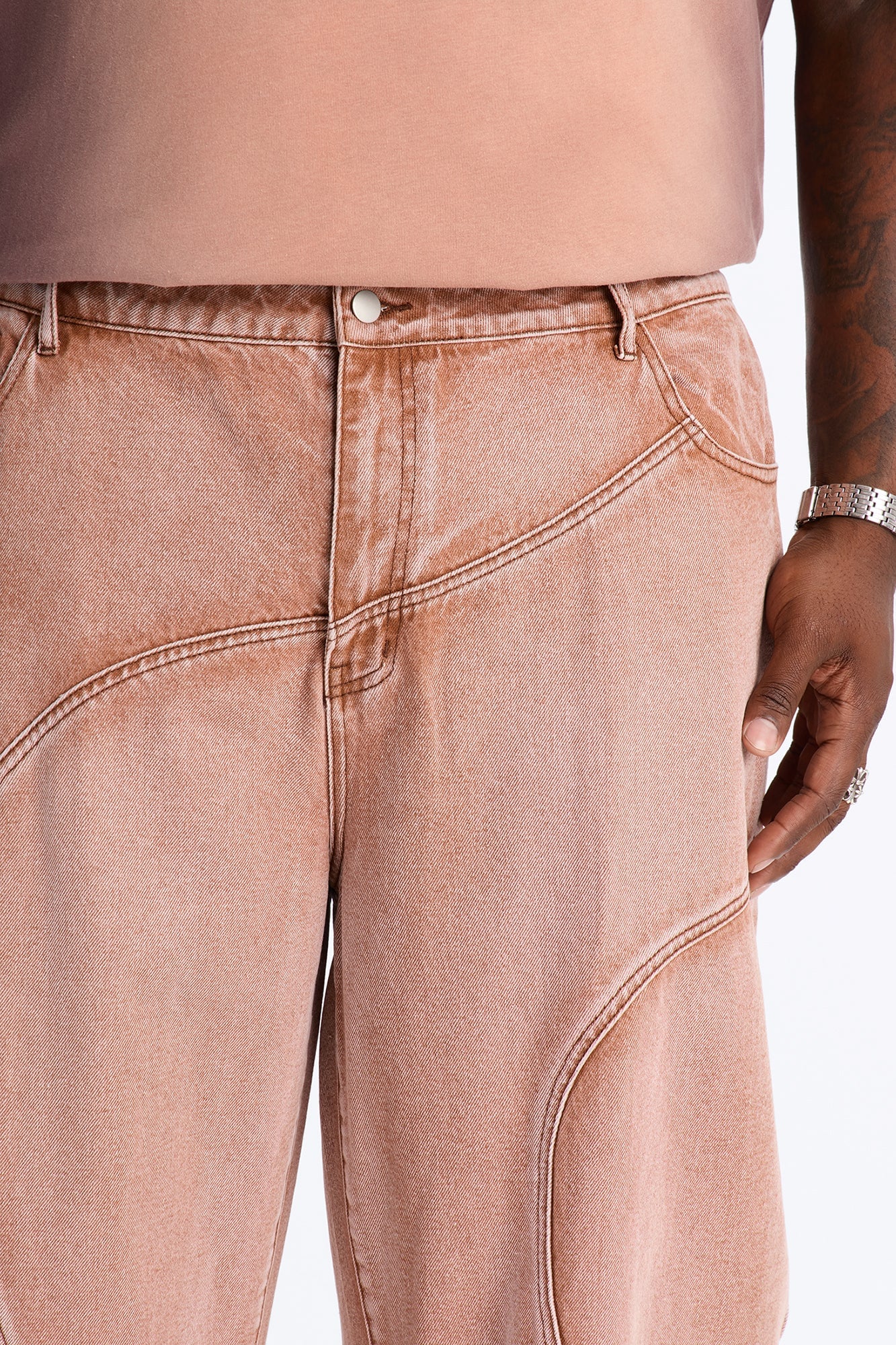Terra Fade Baggy Jean - Washed Red image 3