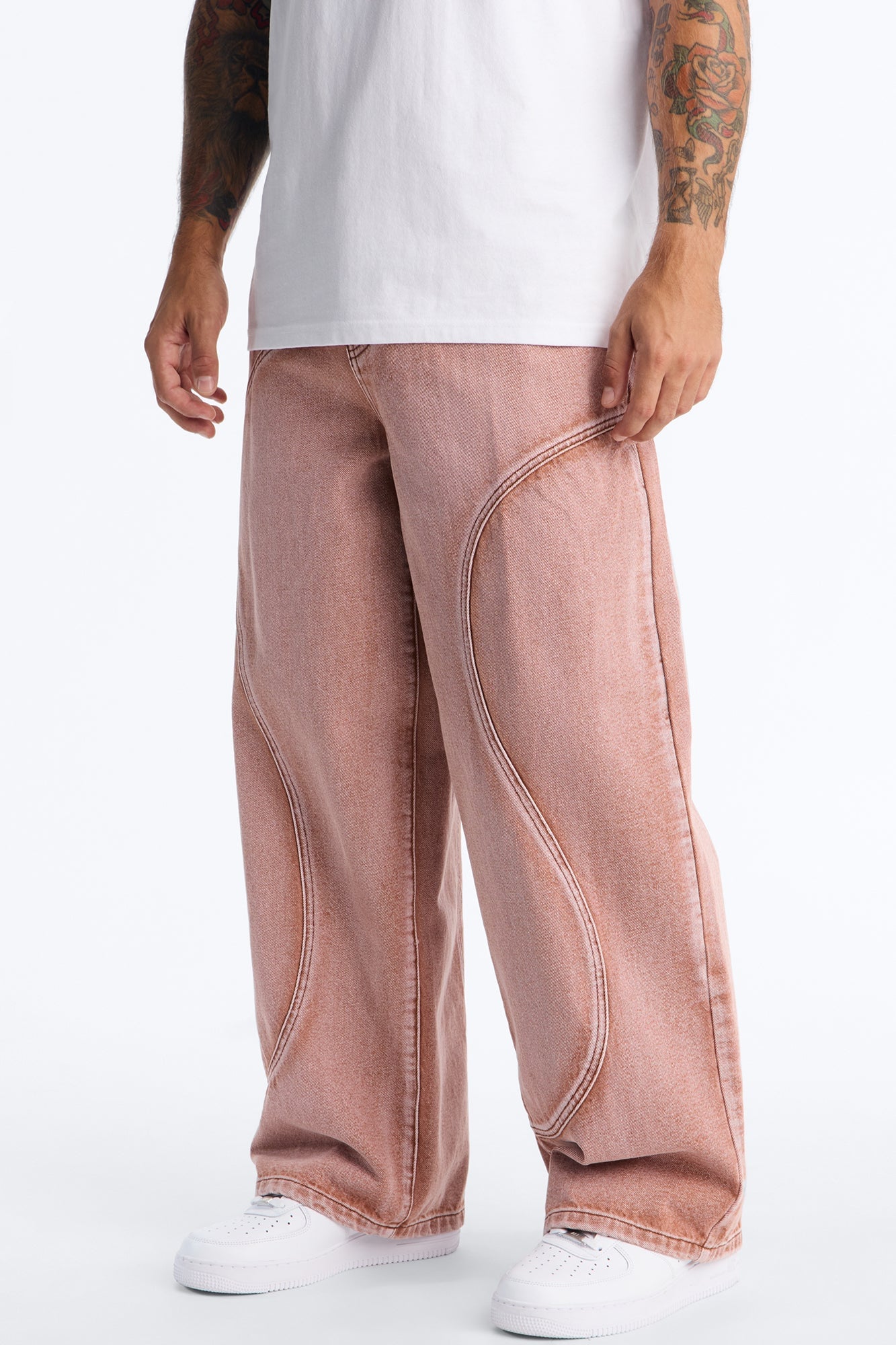 Terra Fade Baggy Jean - Washed Red image 5
