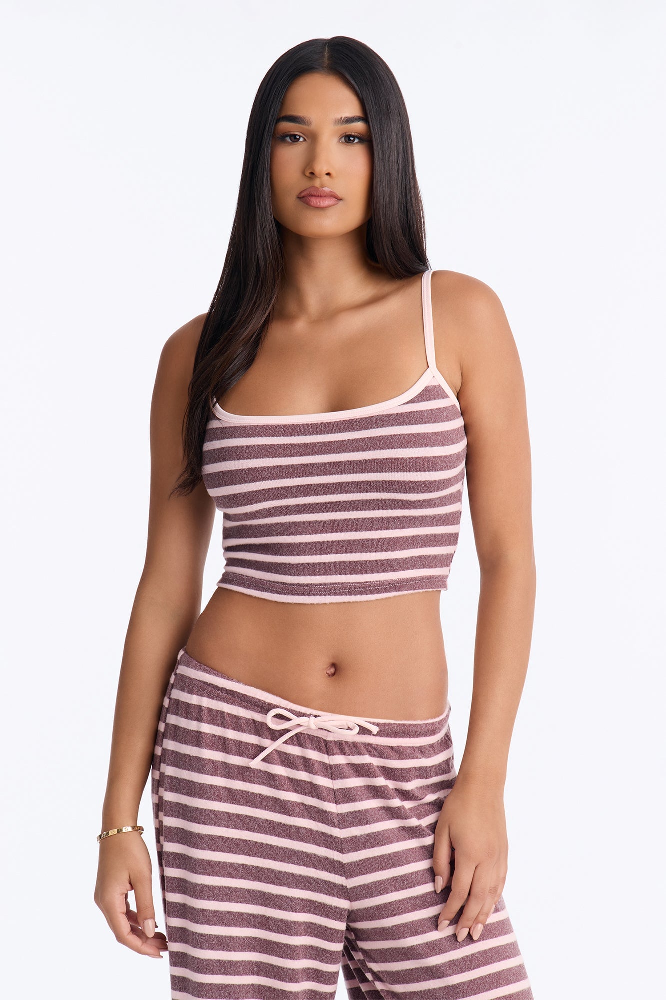 Silla Striped Wide Leg Pant Set - Pink/combo image 2