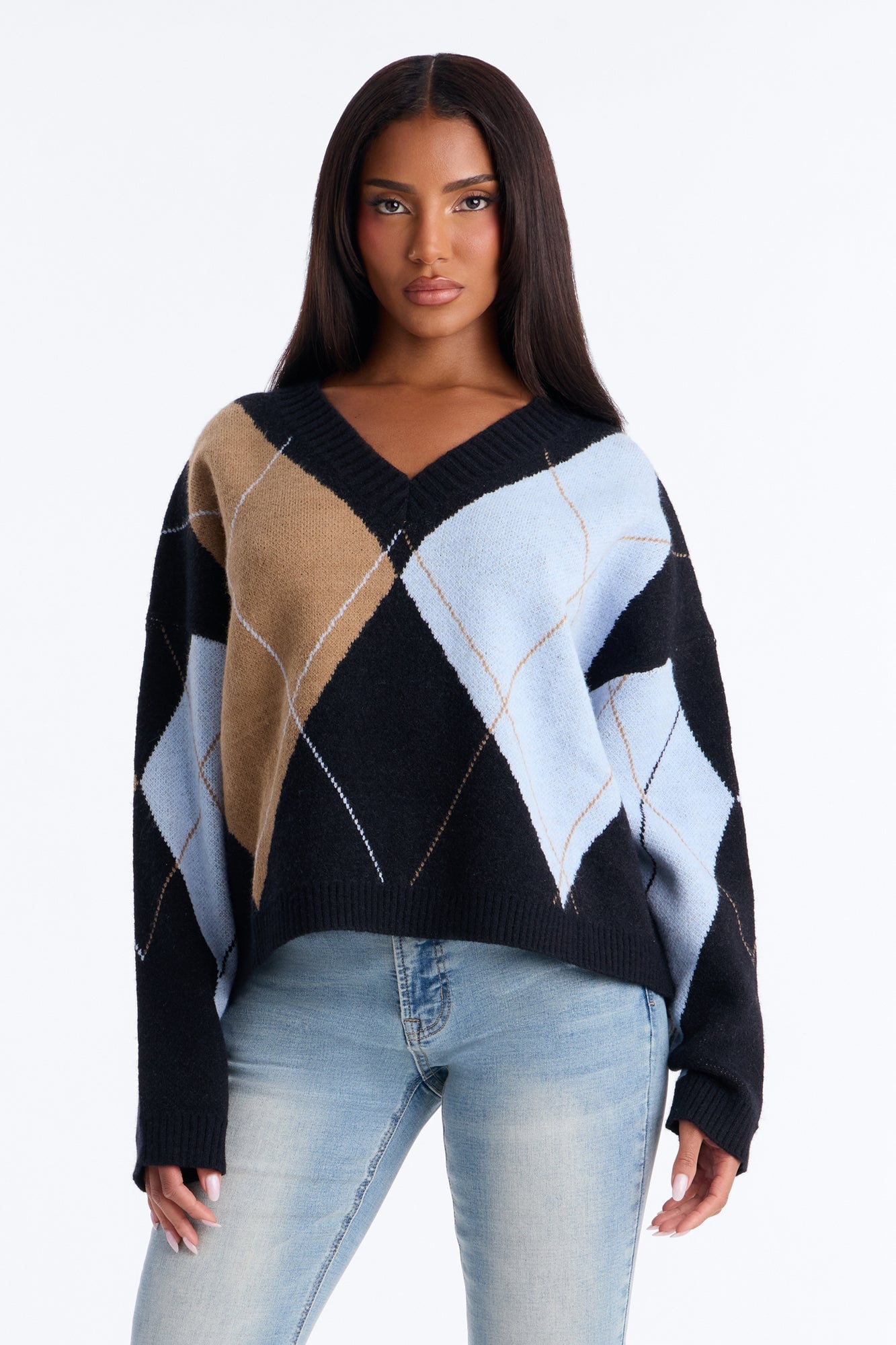 Fresh Breeze Argyle Sweater - Blue/combo image 5
