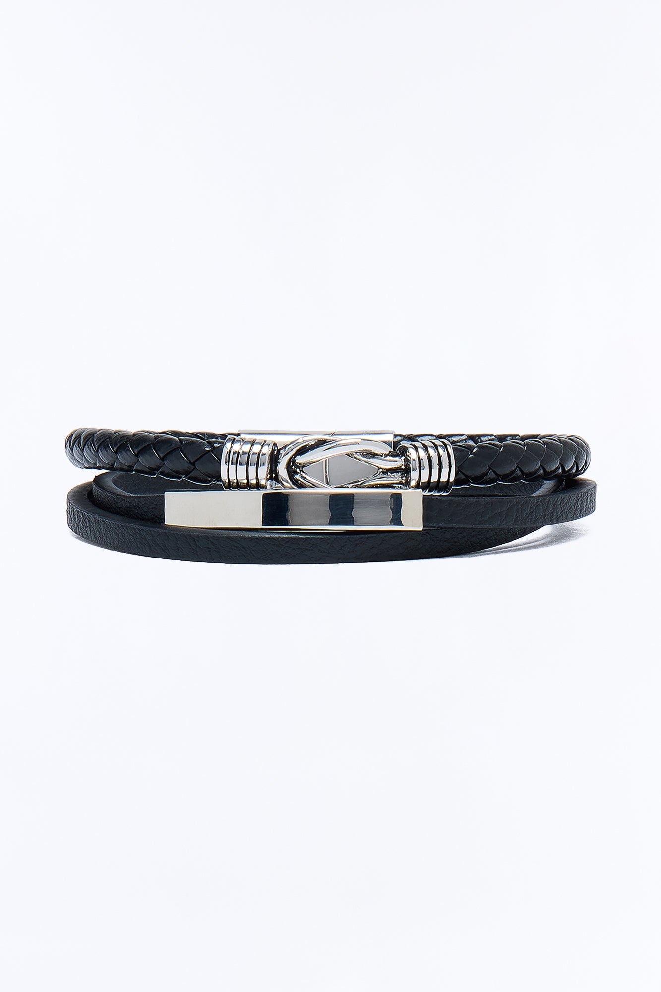 Hades Multi Faux Leather Bracelet - Black image 3