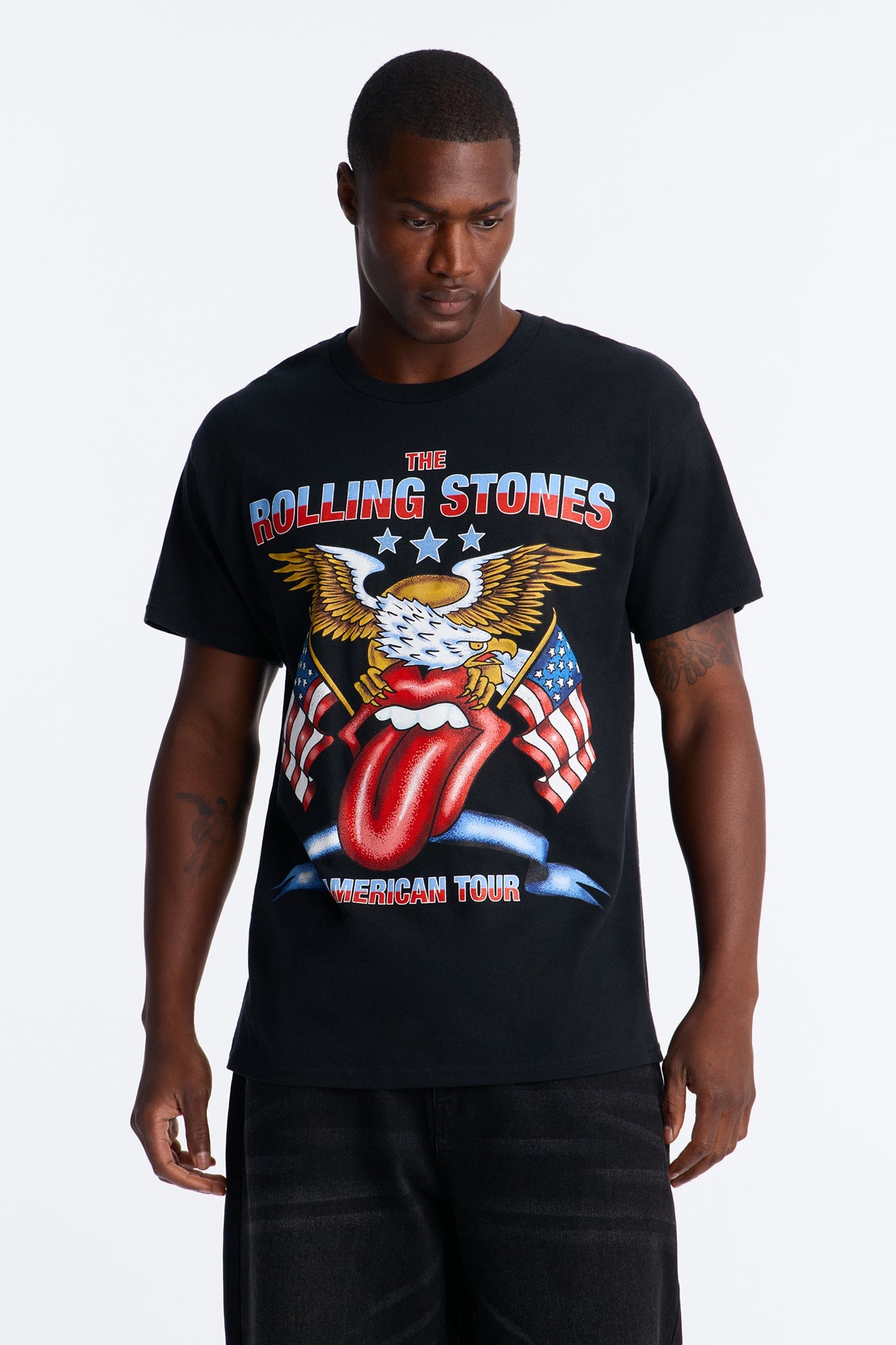 Rolling Stones America Oversized Short Sleeve Tee - Black image 1