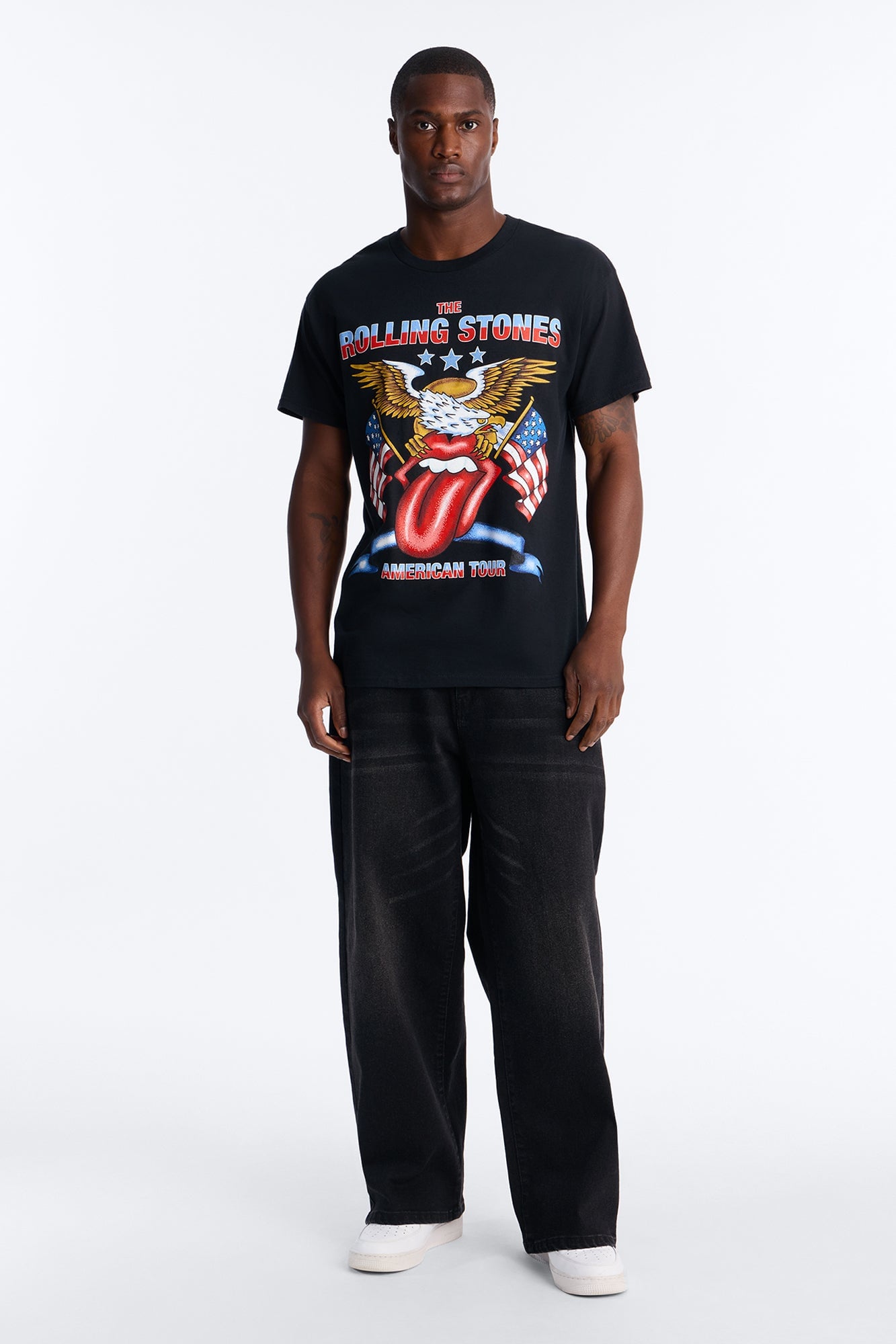 Rolling Stones America Oversized Short Sleeve Tee - Black image 2