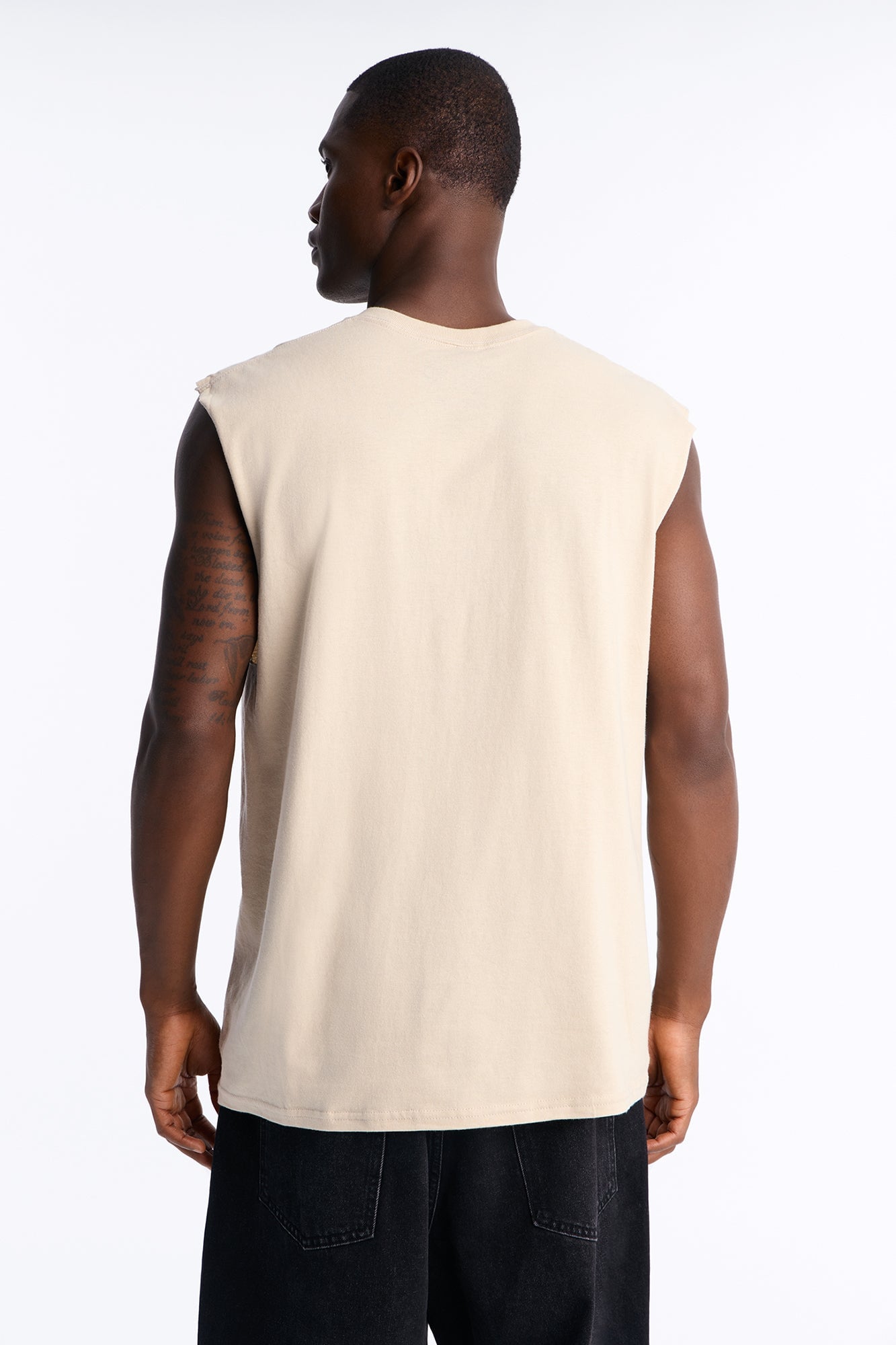 Post Malone Cowboy Hat Oversized Muscle Tee - Sand image 4