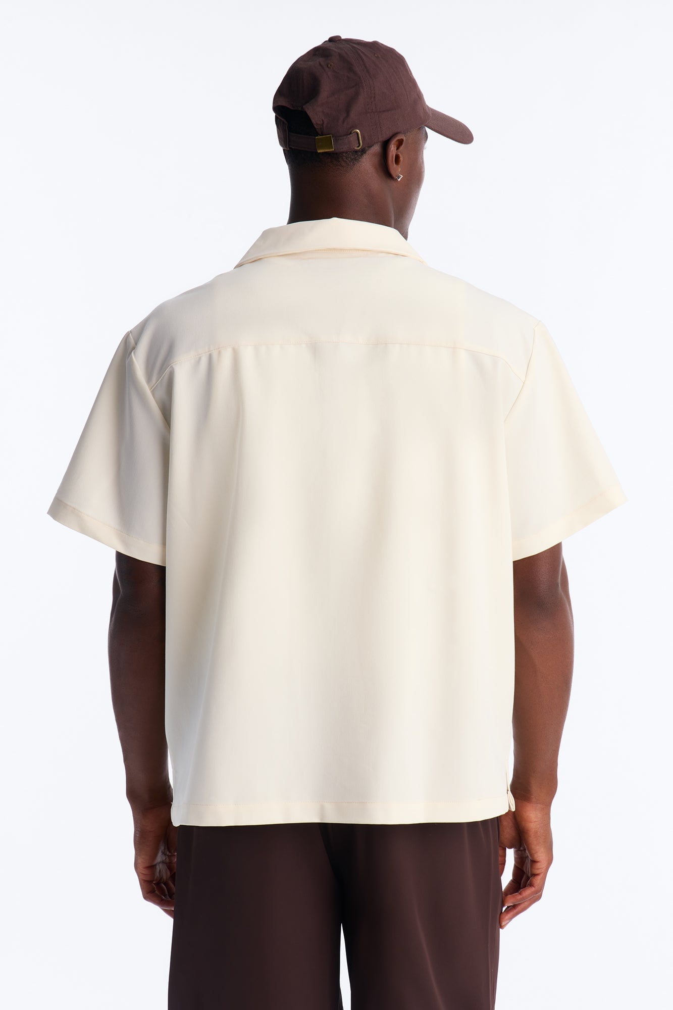 Laguna Boxy Cropped Button Up Shirt - Cream image 8