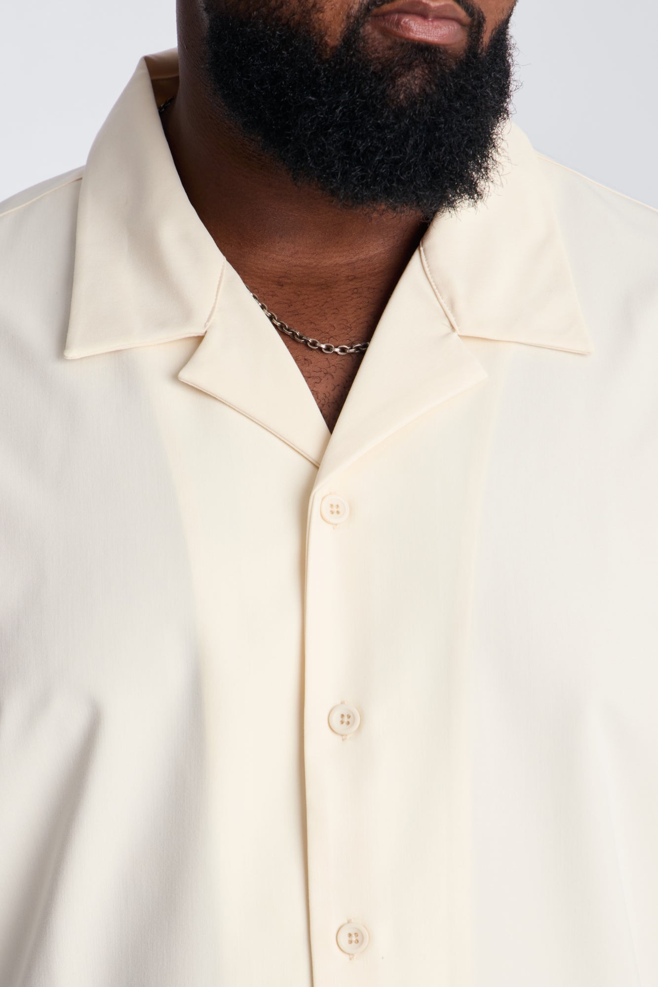 Laguna Boxy Cropped Button Up Shirt - Cream image 4