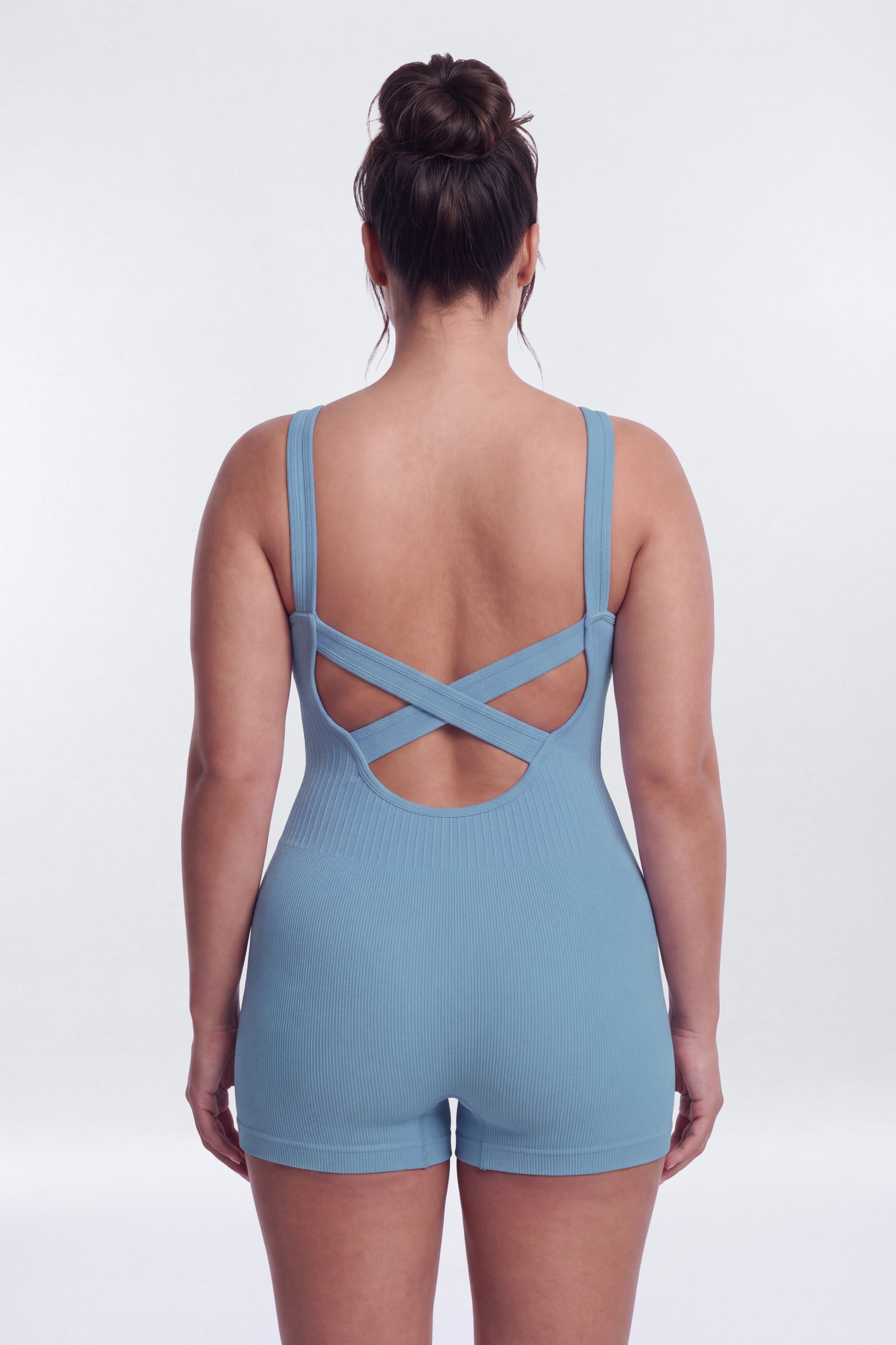 CottonFlex™ Low Back Sports Romper - Soft Indigo image 8