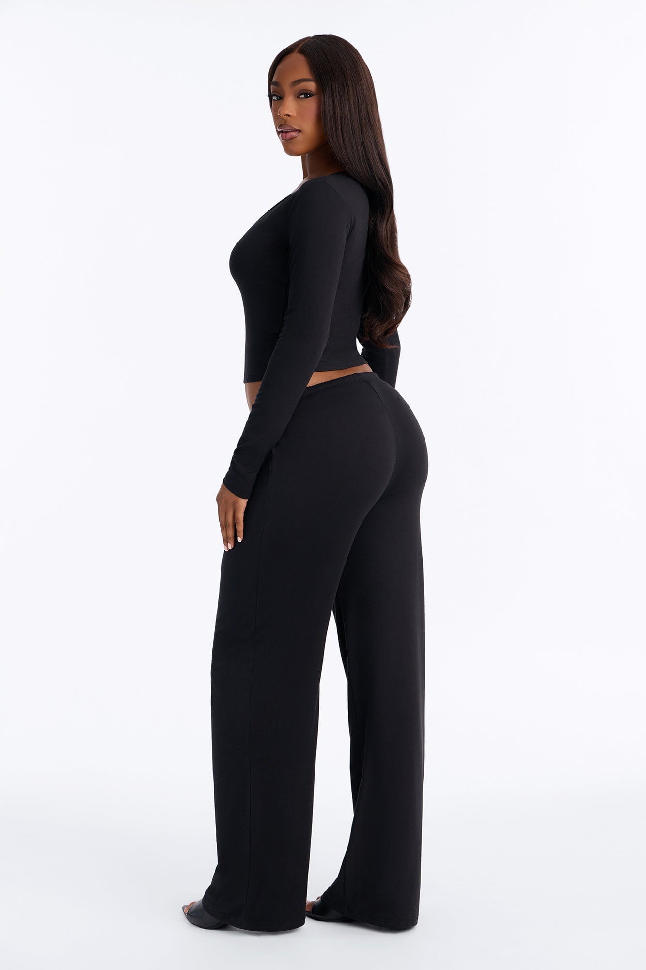 Lazy Morning Pant Set - Black image 8