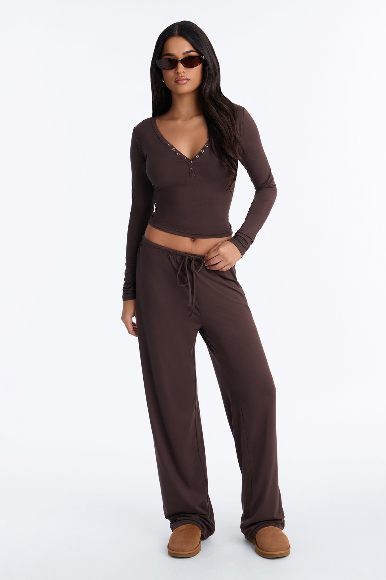 Lazy Morning Pant Set - Chocolate image 5