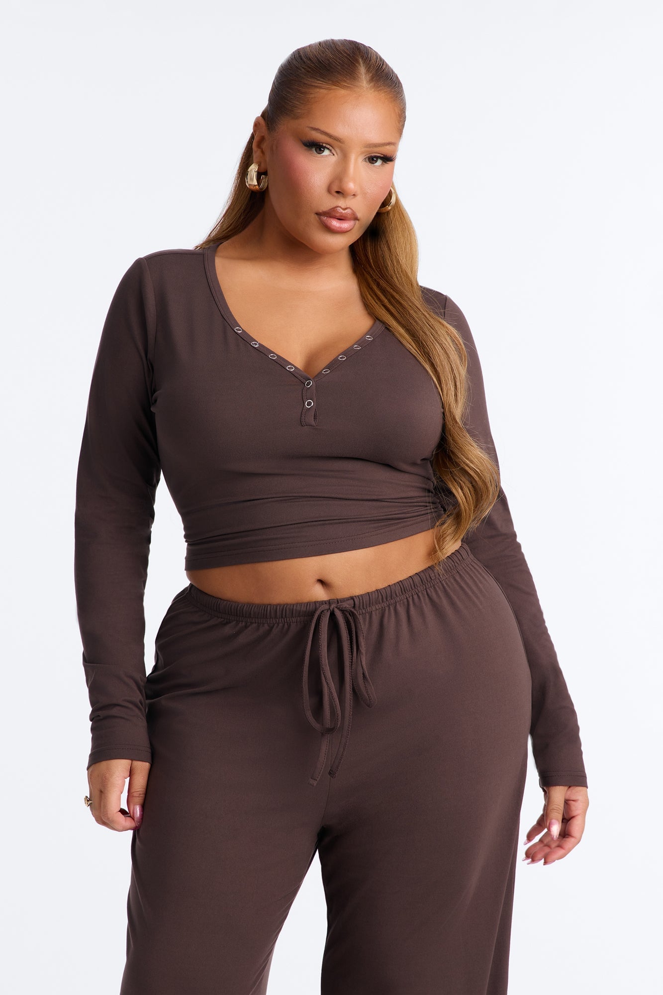 Lazy Morning Pant Set - Chocolate image 2