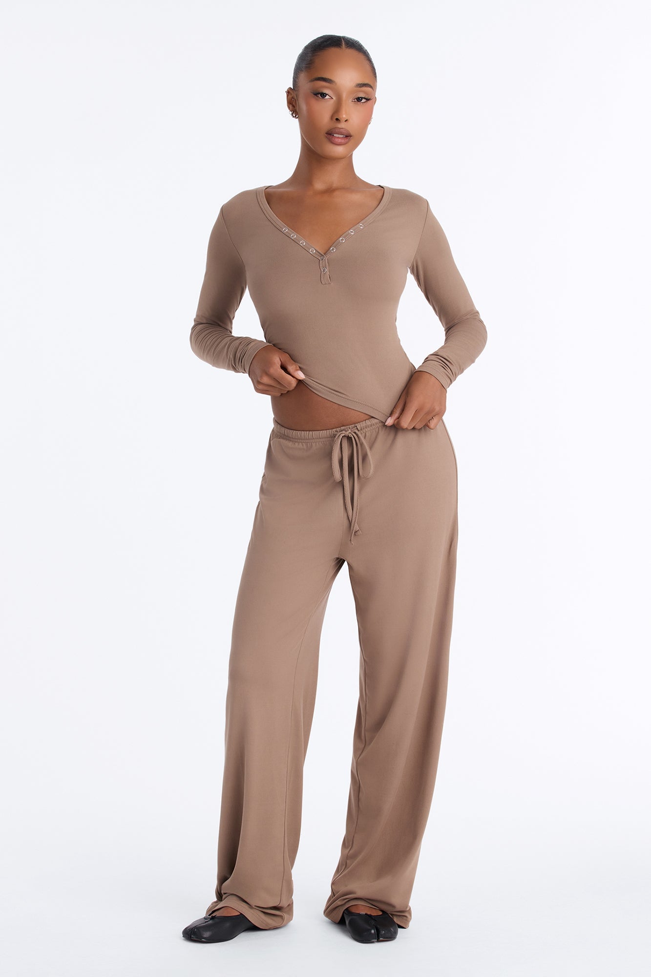 Lazy Morning Pant Set - Taupe image 5