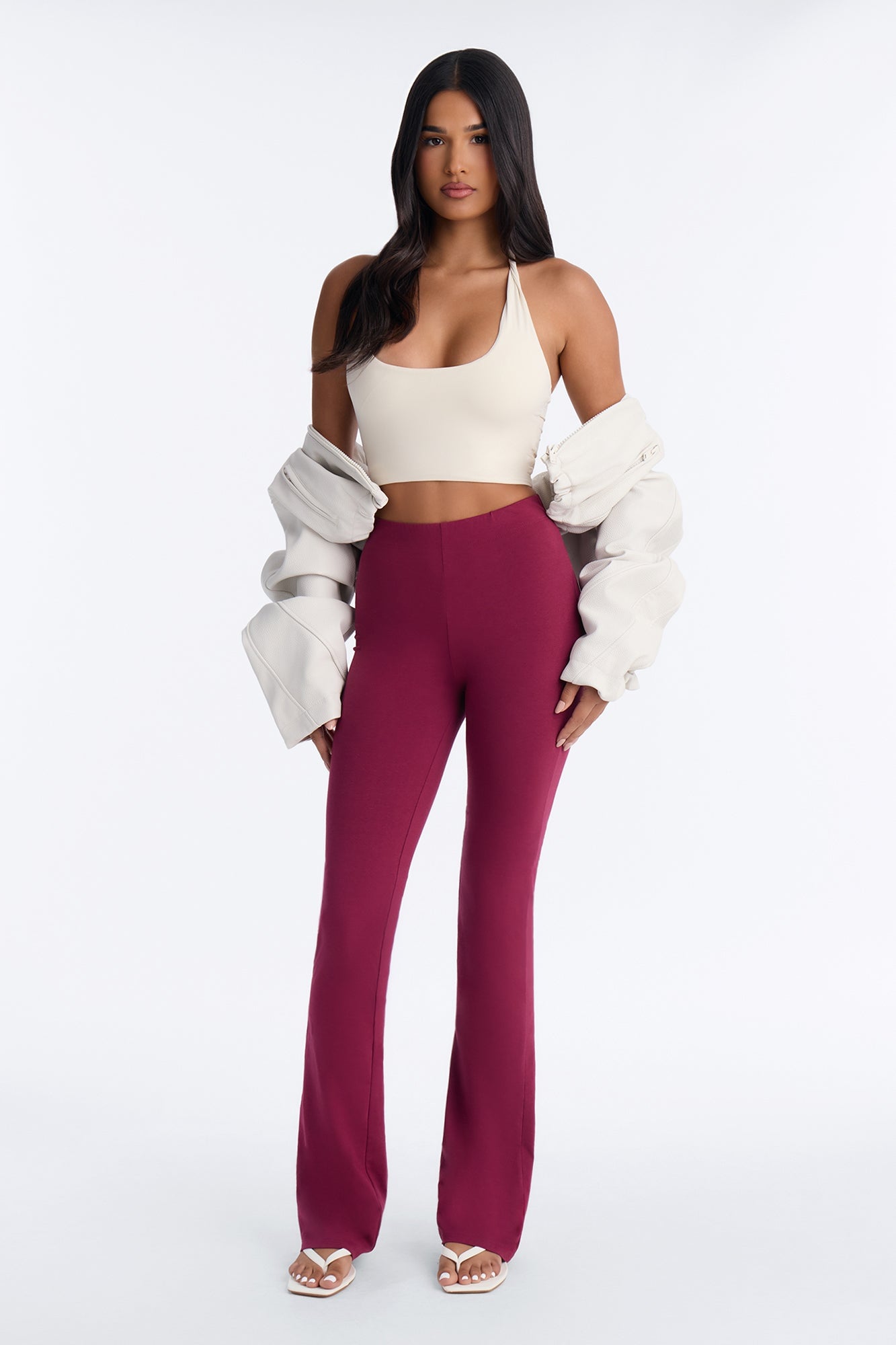 Tall Adriana Flare Pant - Burgundy image 5