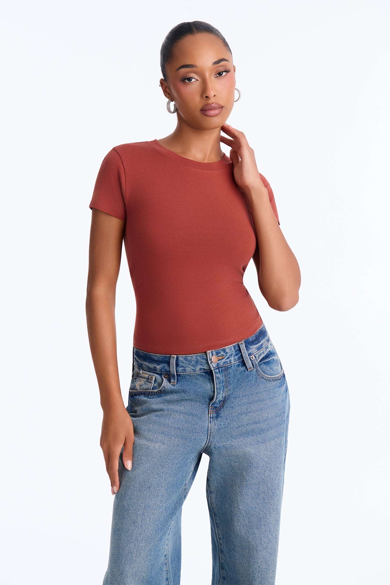 Alyssa Crew Neck Top - Spice image 5