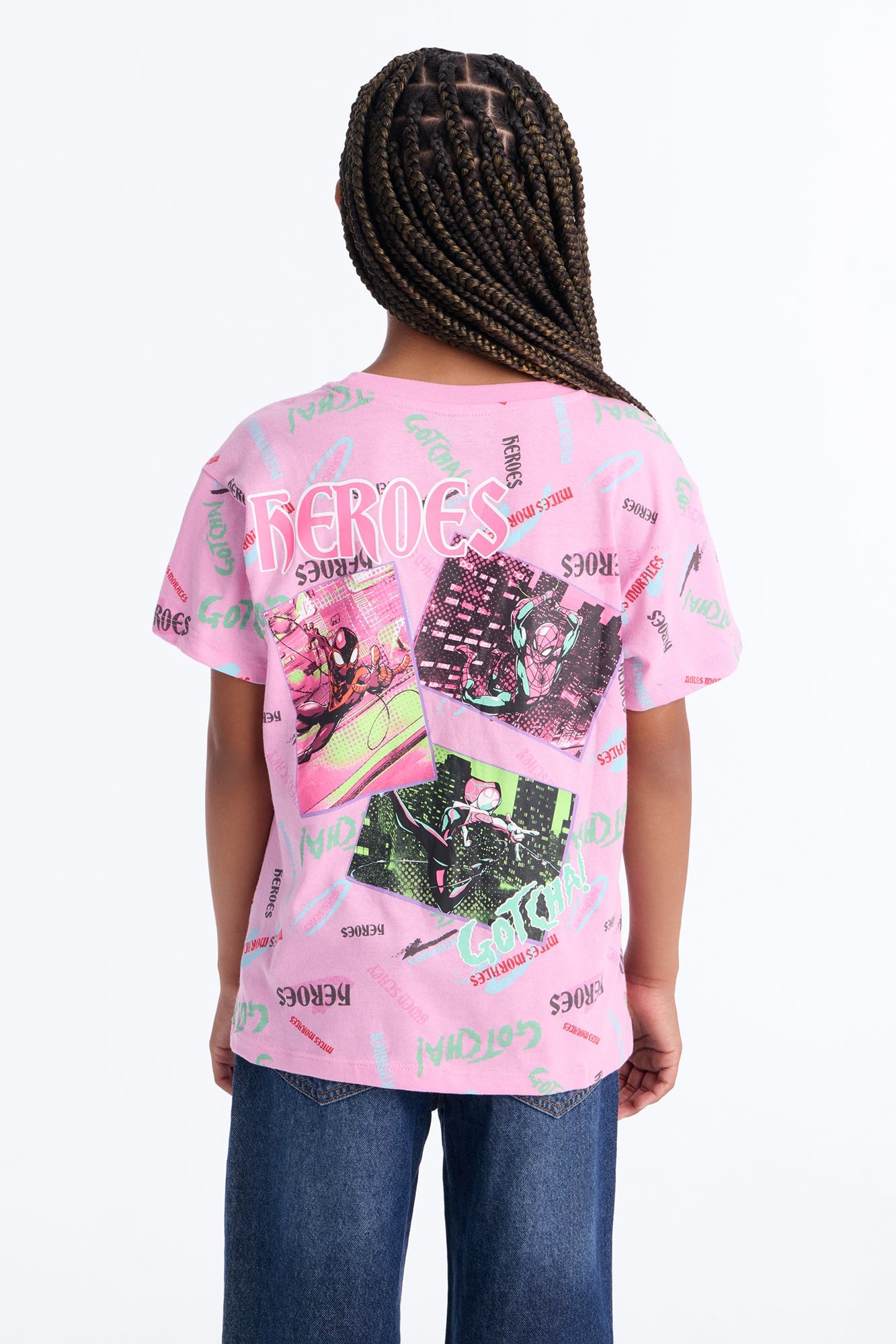 Mini Spiderman New York Short Sleeve Tee - Pink image 3