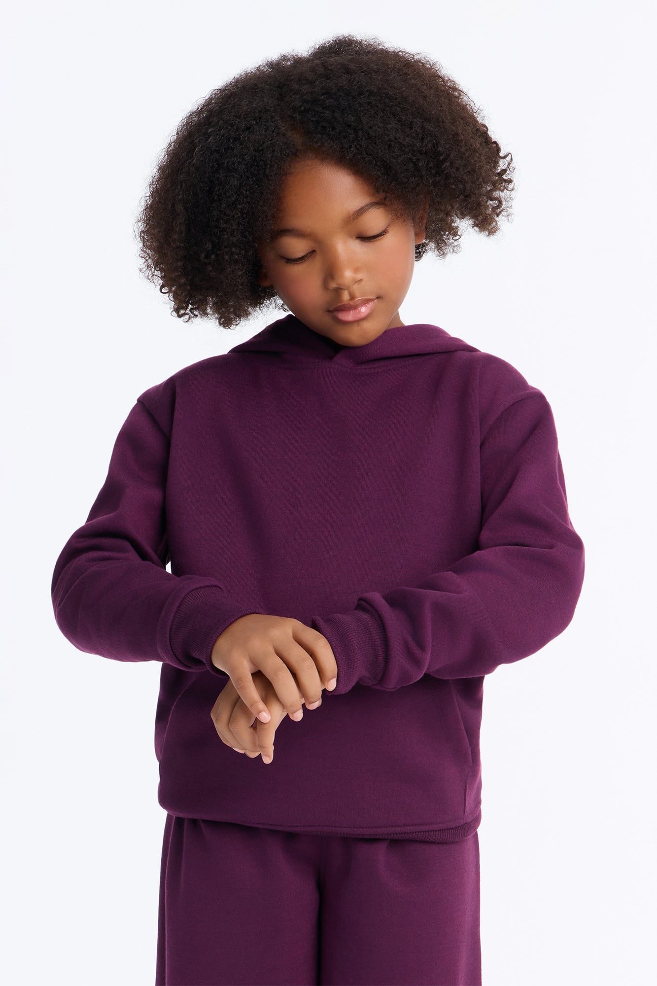 Mini Figure It Out Fleece Pant Set - Plum image 2